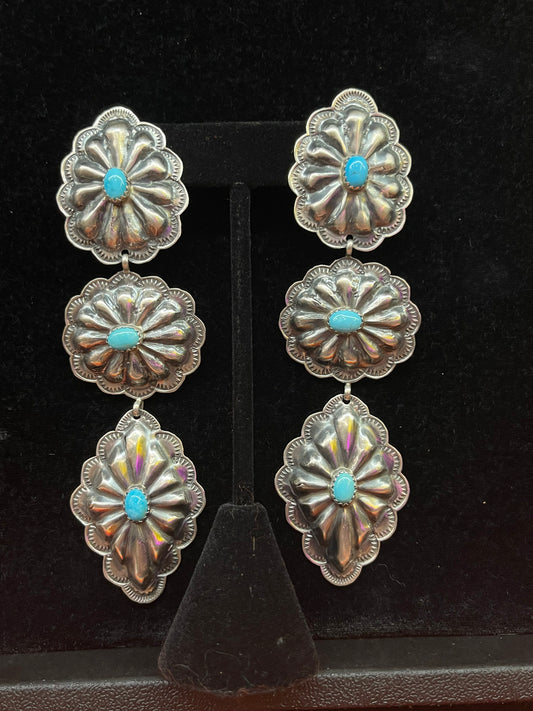 Turquoise Concho  Earring