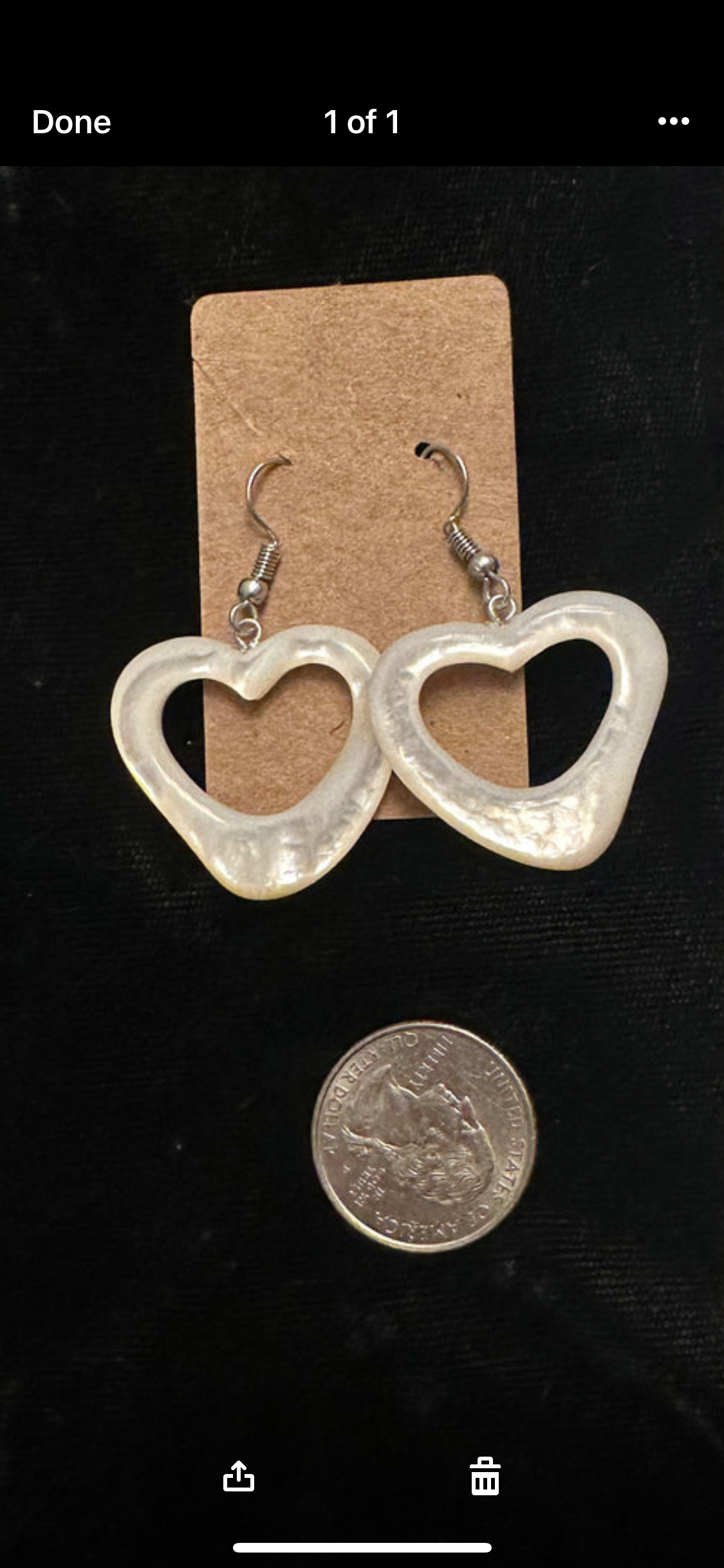 Mother of Pearl Heart Earrings