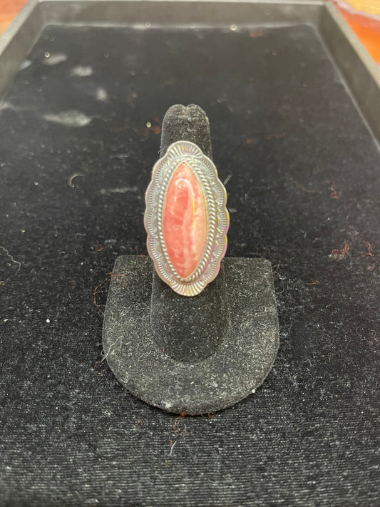 7.0 Rhodochrosite Oval Ring