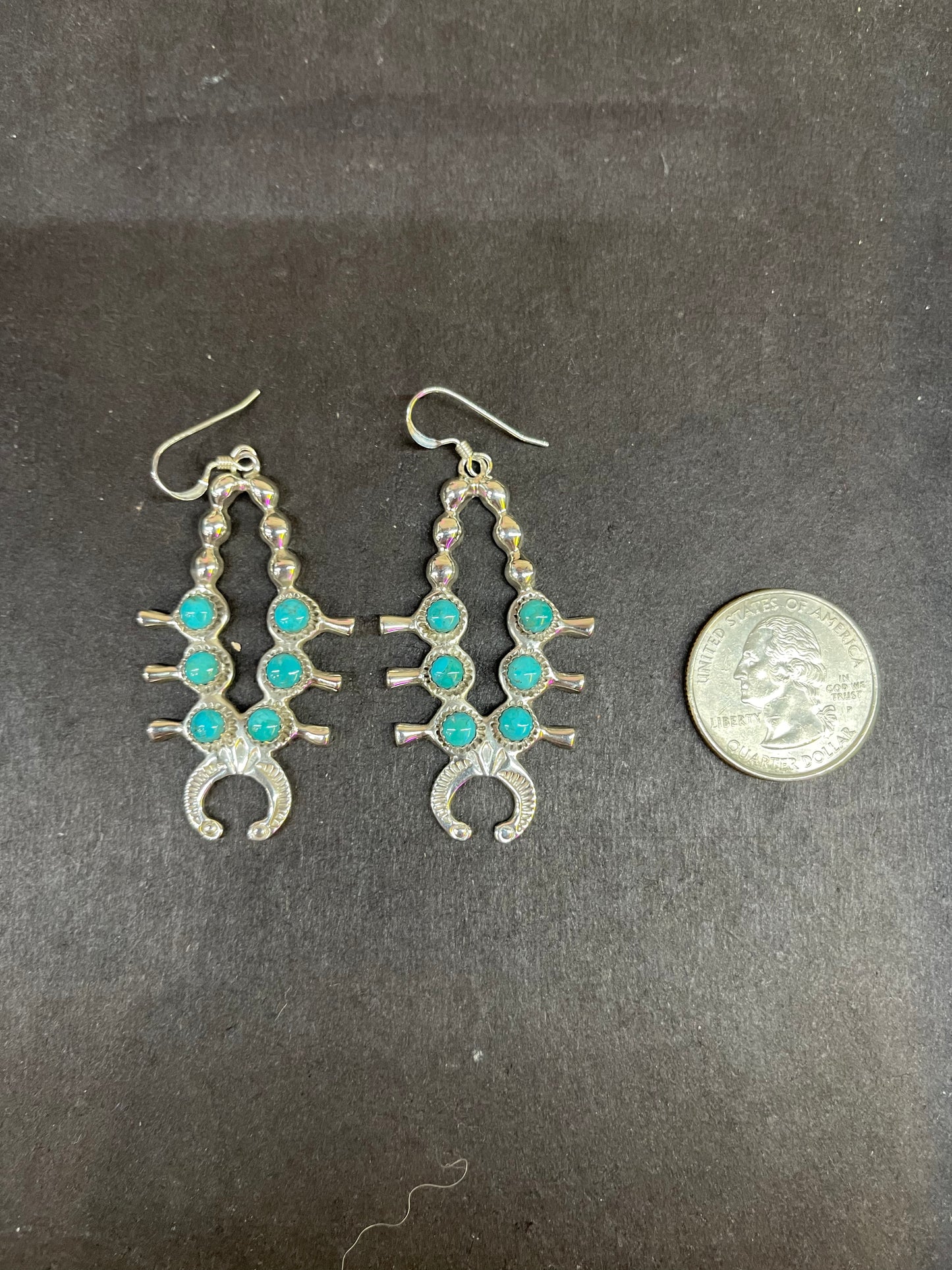 Turquoise Squash Blossom Earrings