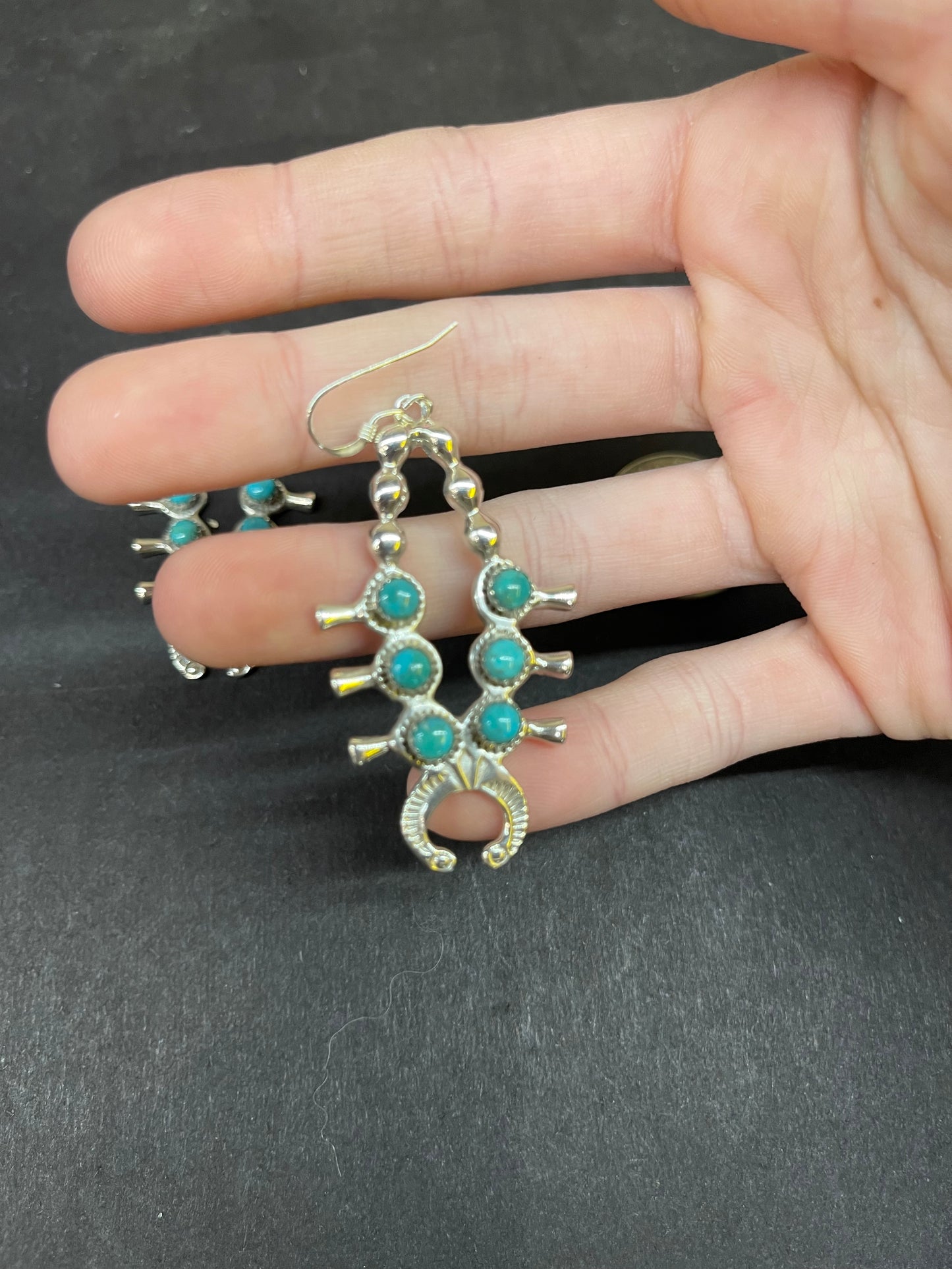 Turquoise Squash Blossom Earrings