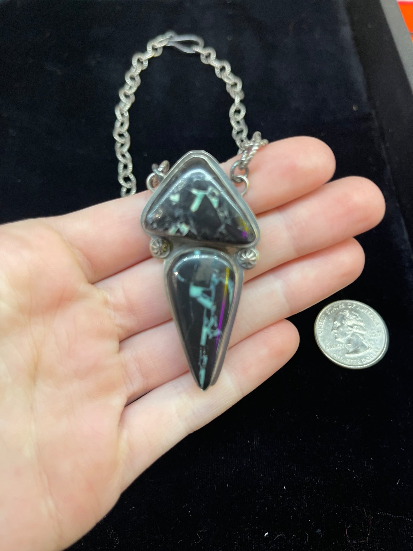 17" Black Buffalo Necklace