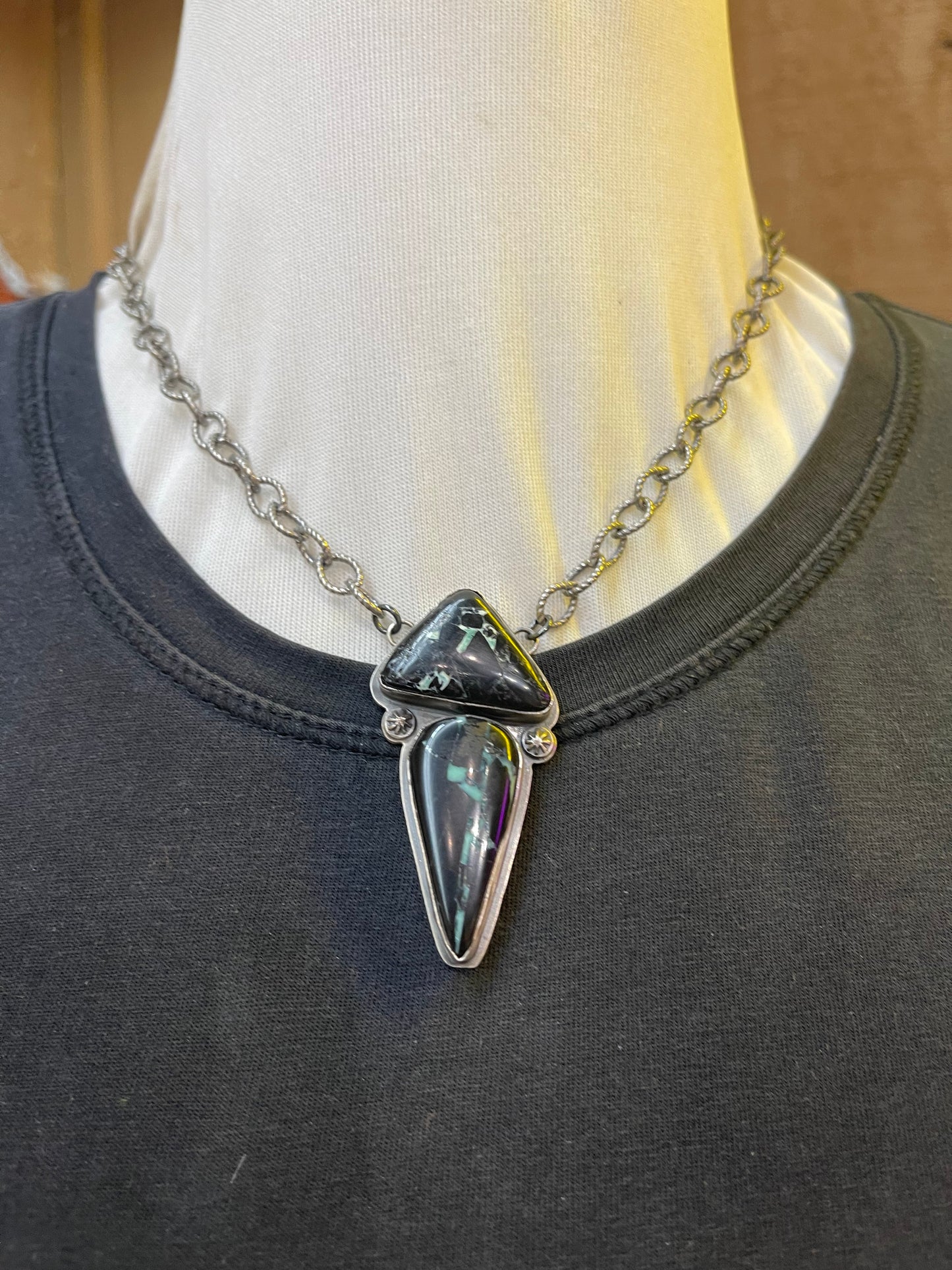 17" Black Buffalo Necklace
