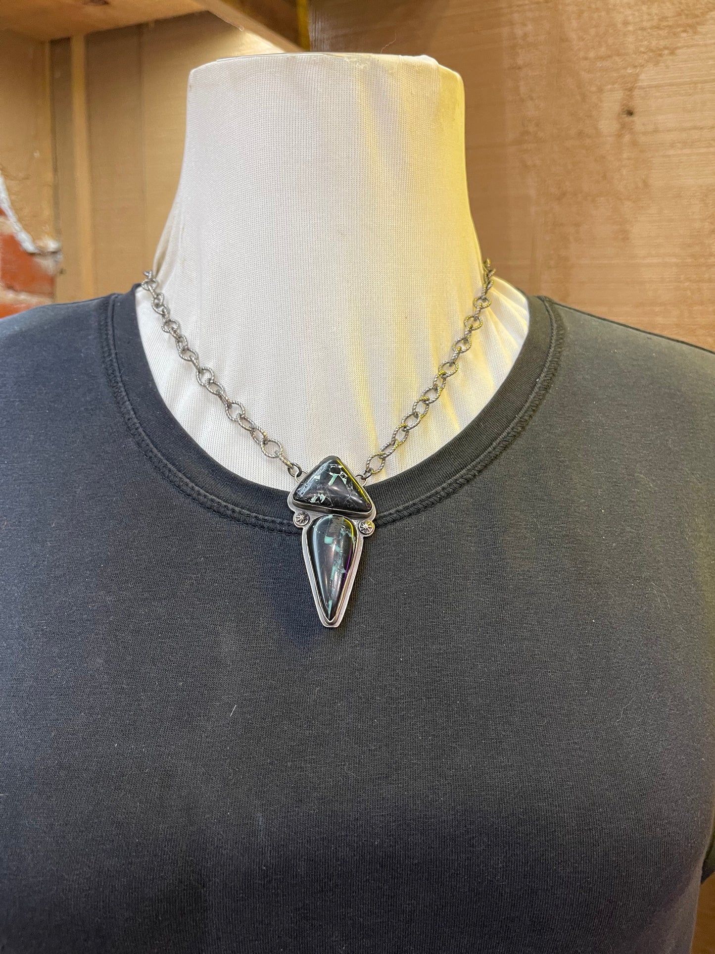 17" Black Buffalo Necklace