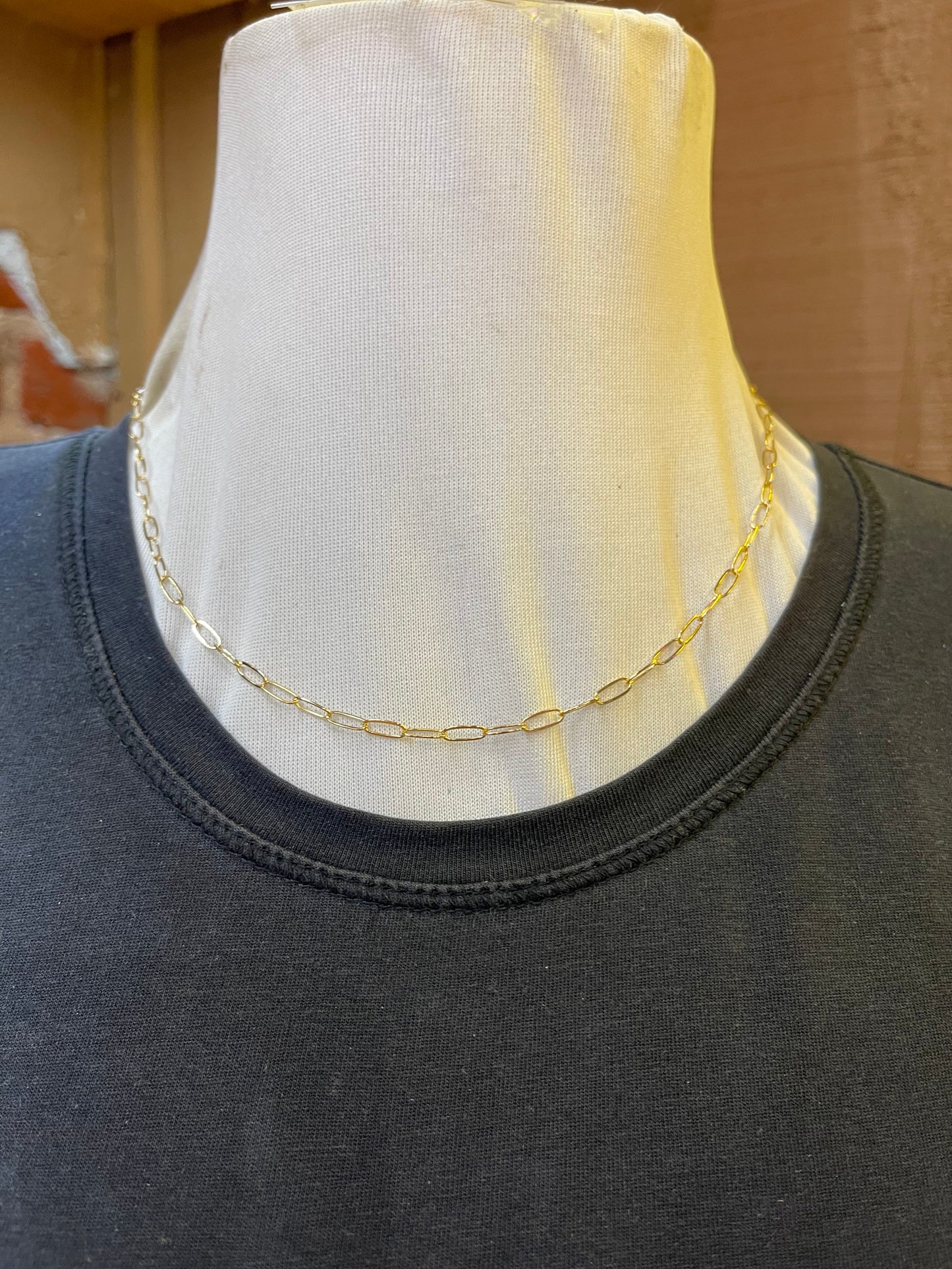 18" 14k Gold Filled Paperclip Chain