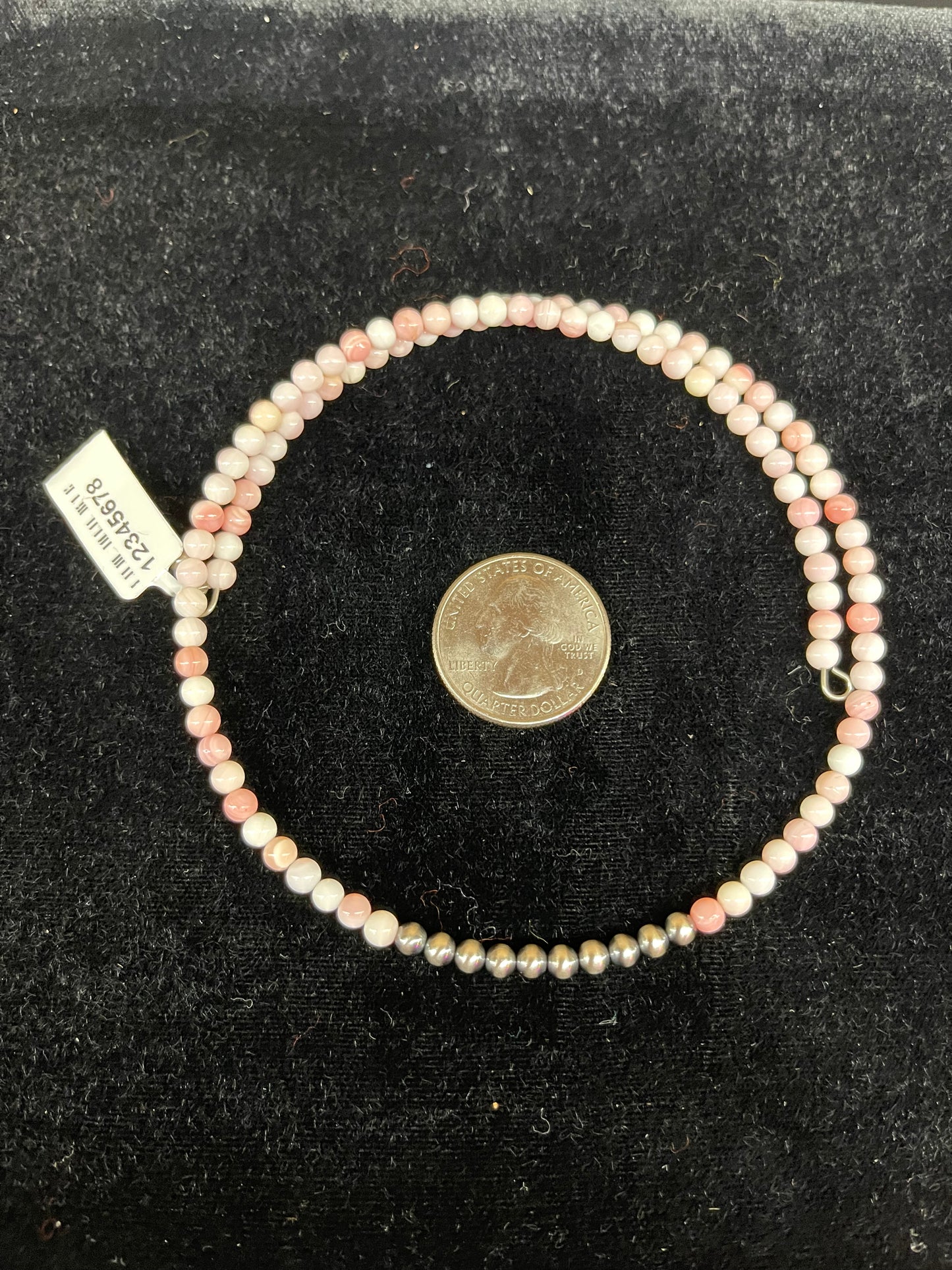 Pink Conch Shell and Navajo Pearl Memory Wire Choker