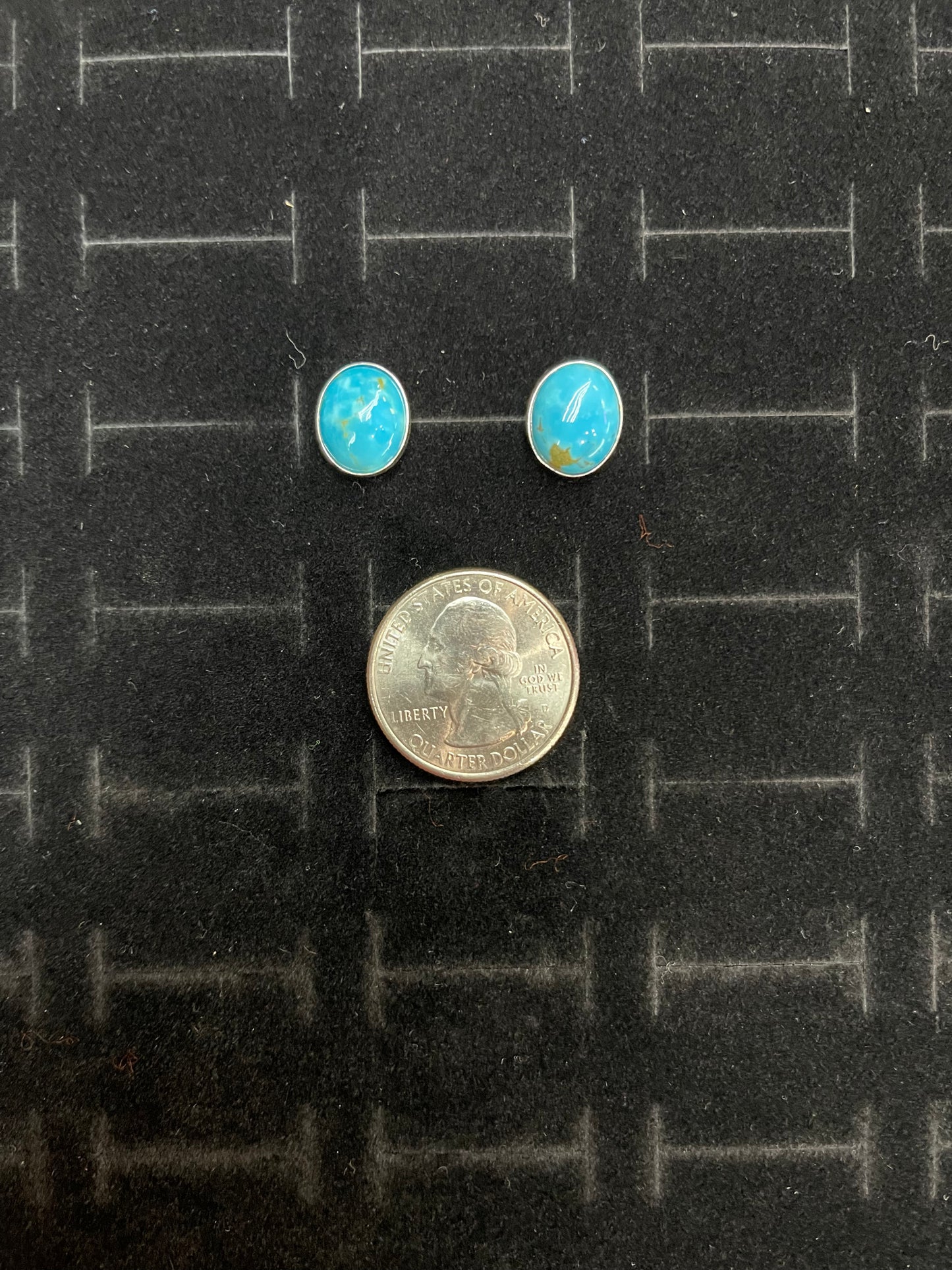 Sleeping Beauty Turquoise Oval Stud Earrings