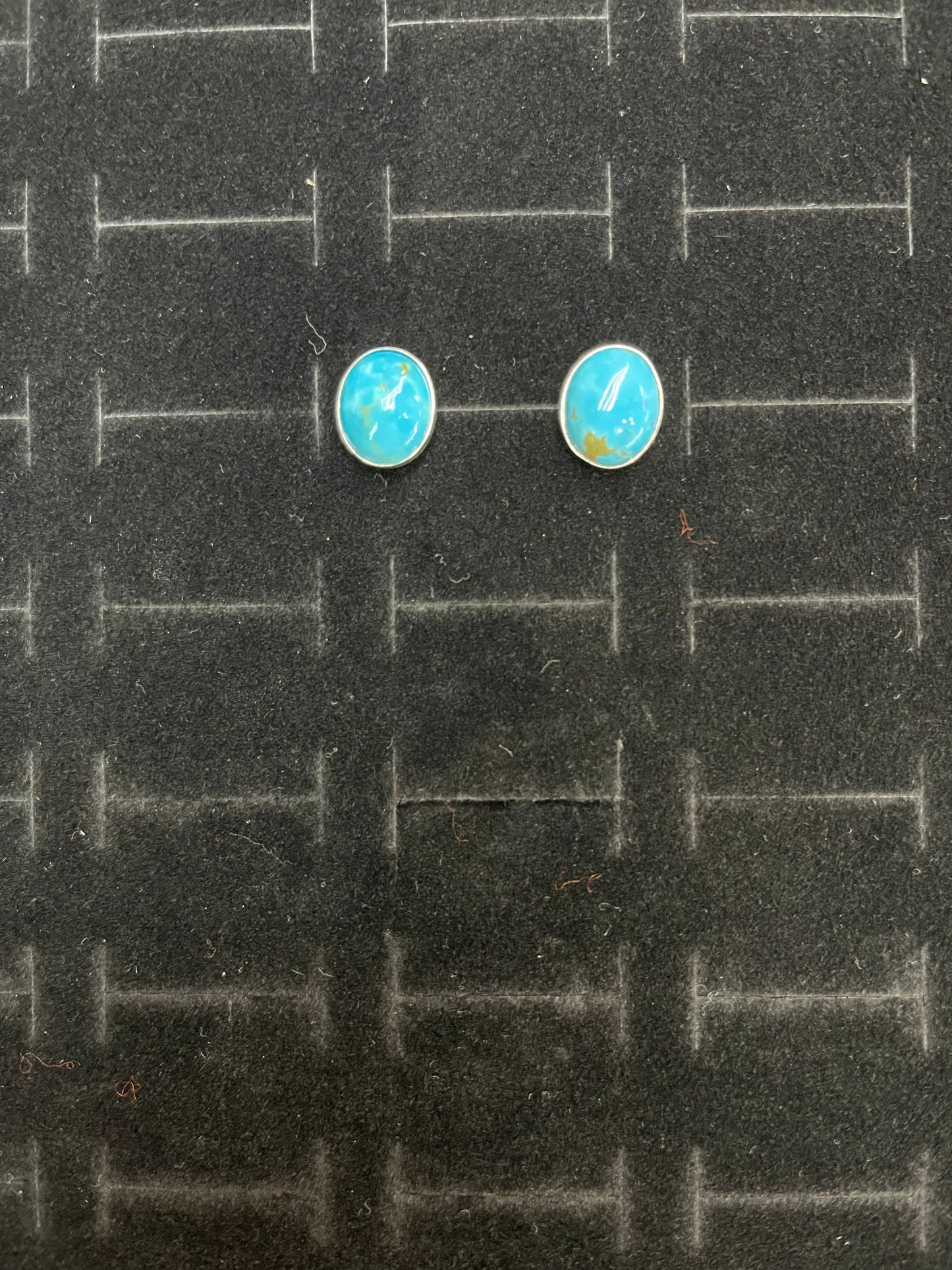 Sleeping Beauty Turquoise Oval Stud Earrings