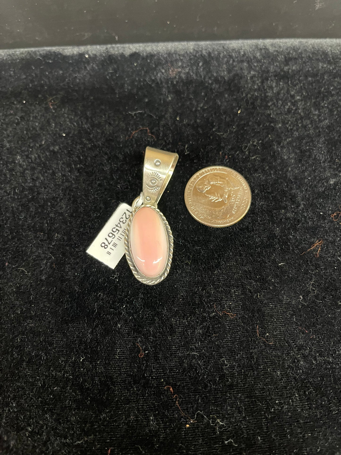 Oval Pink Conch Shell Pendant