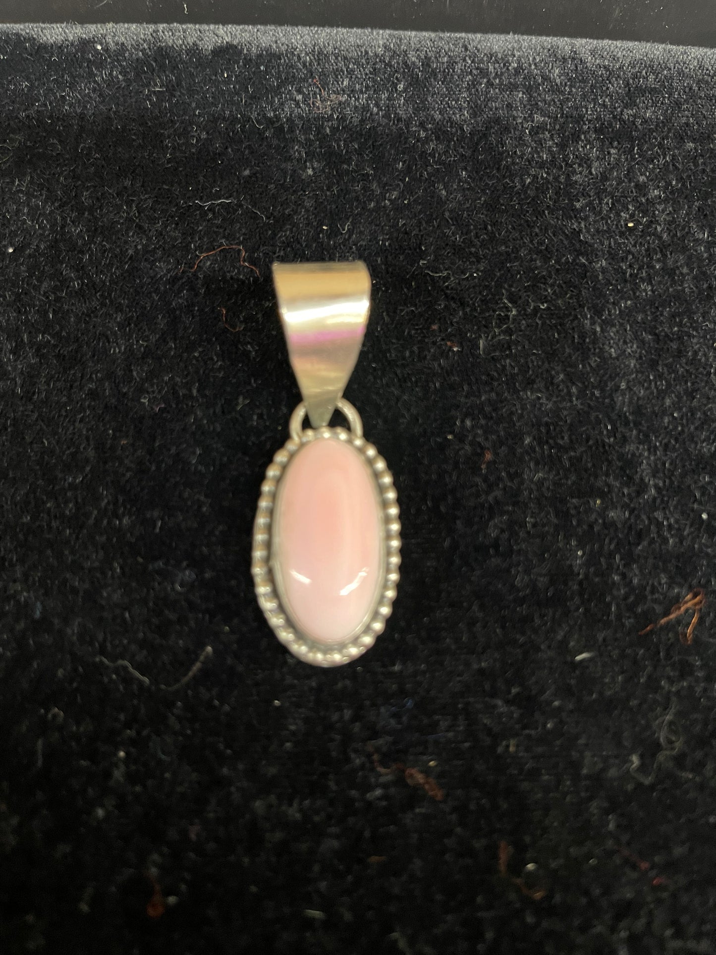 Oval Pink Conch Shell Pendant