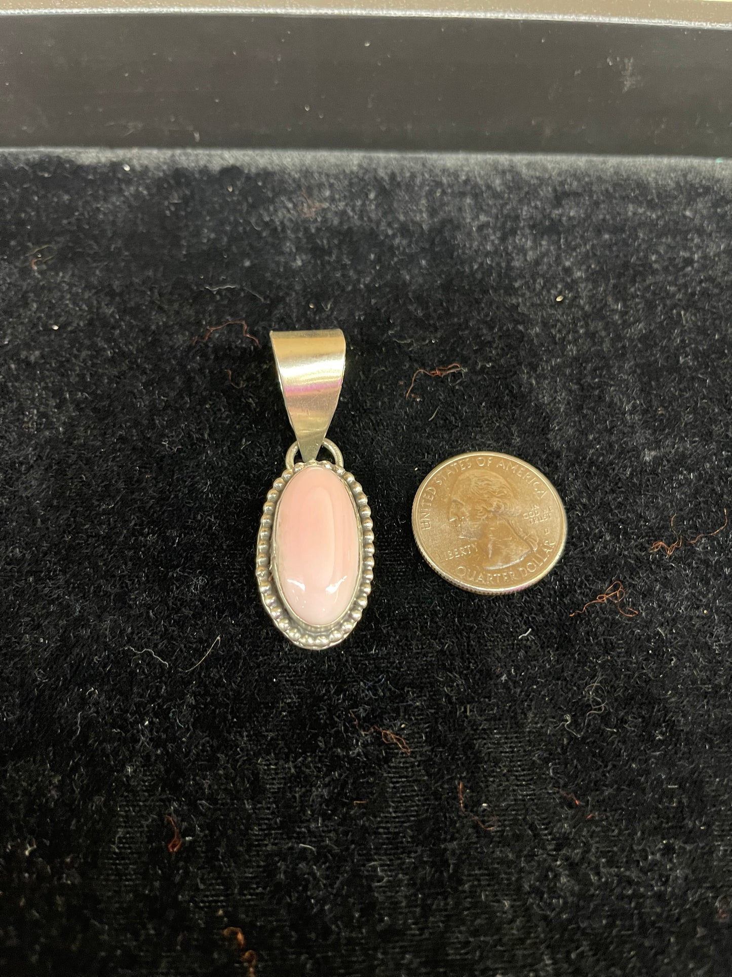 Oval Pink Conch Shell Pendant