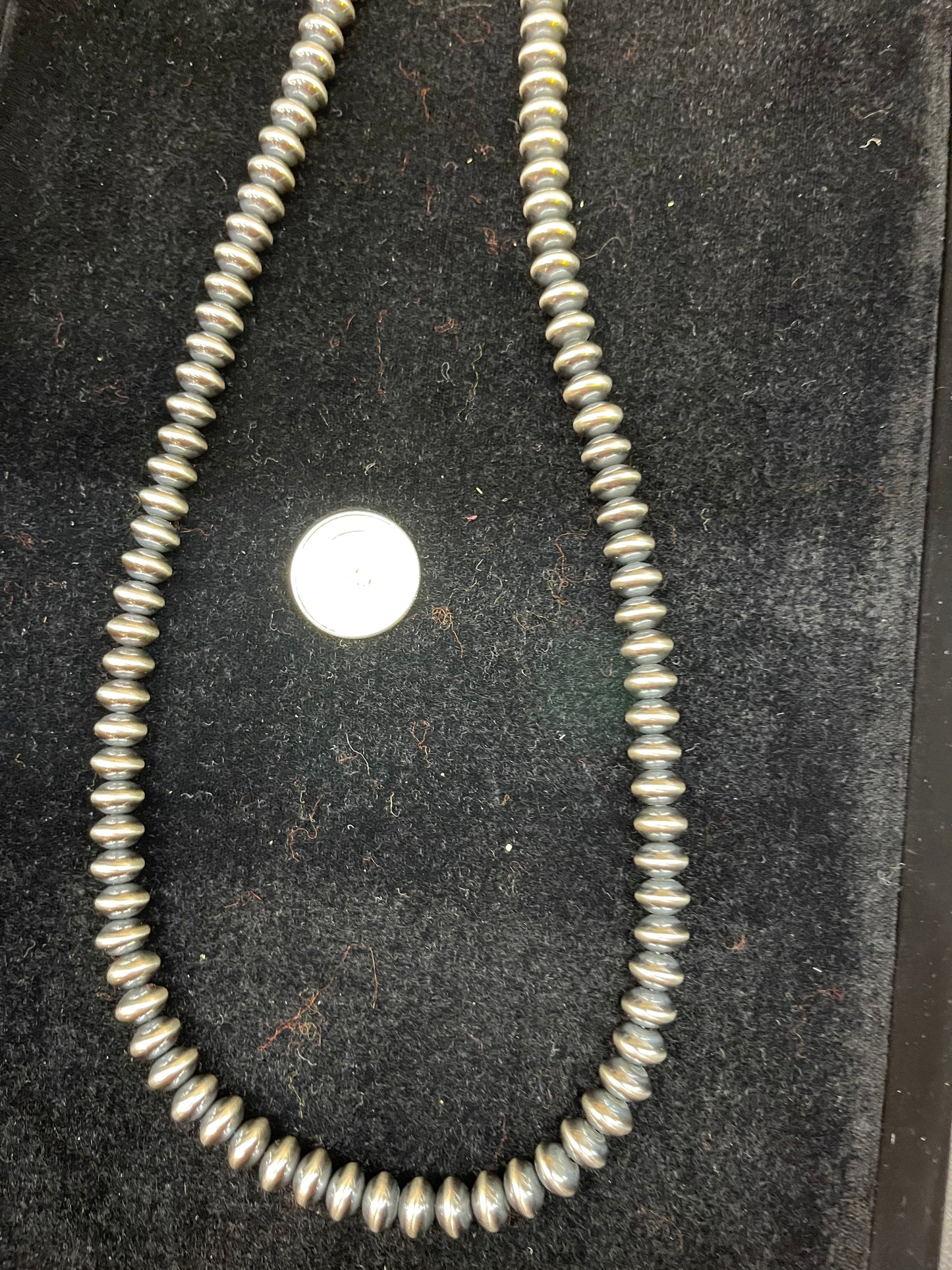 24" 9mm Saucer Navajo Pearl Necklace