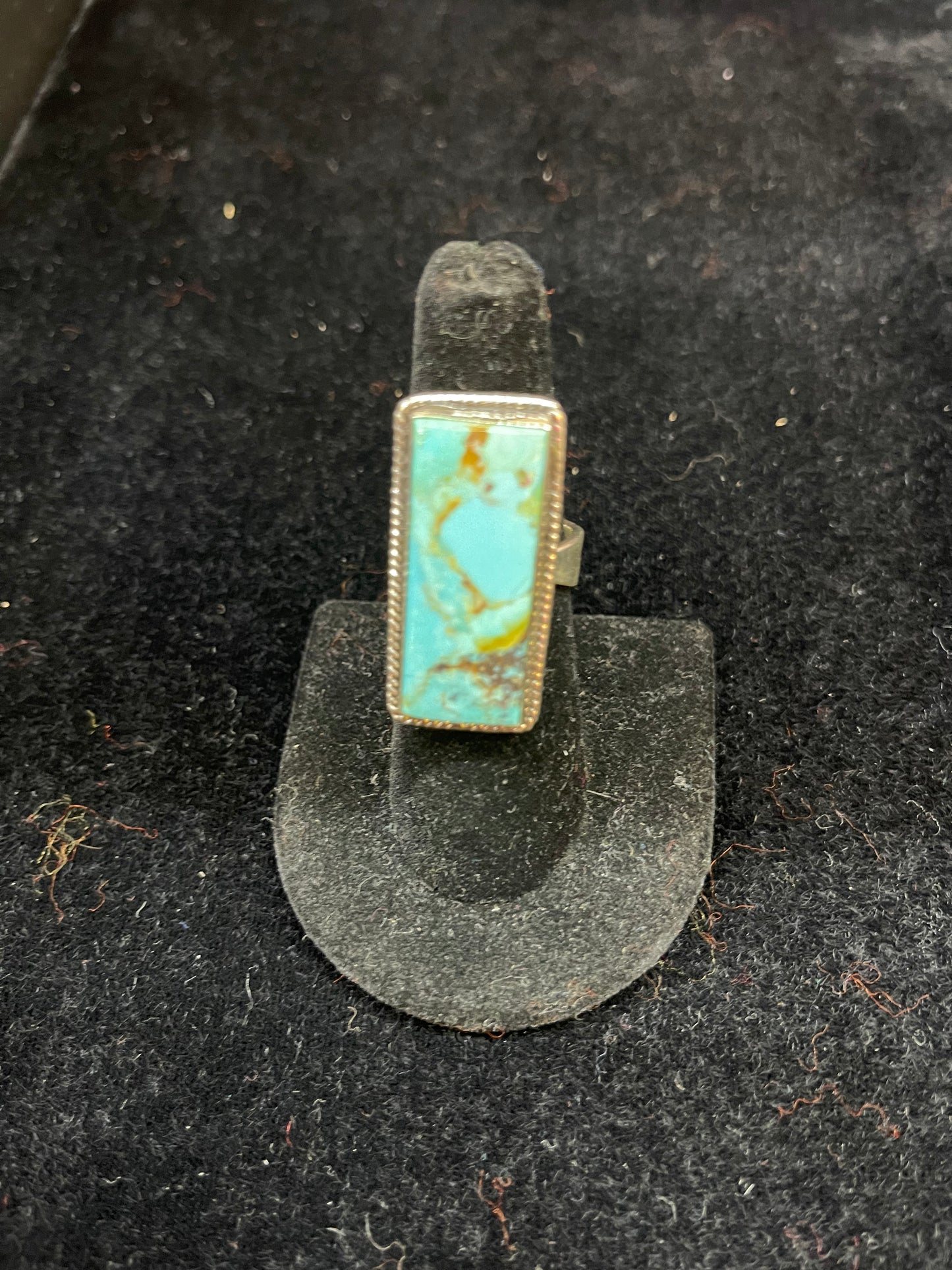 Kingman Turquoise Bar Adjustable Ring