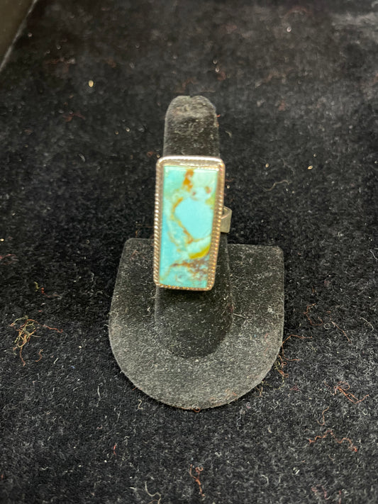 Kingman Turquoise Bar Adjustable Ring