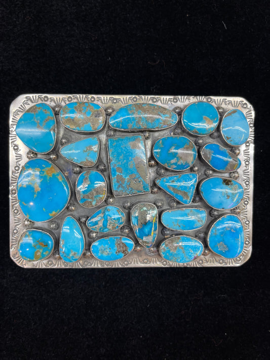 Kingman Turquoise Belt Buckle & Adjustable Ring