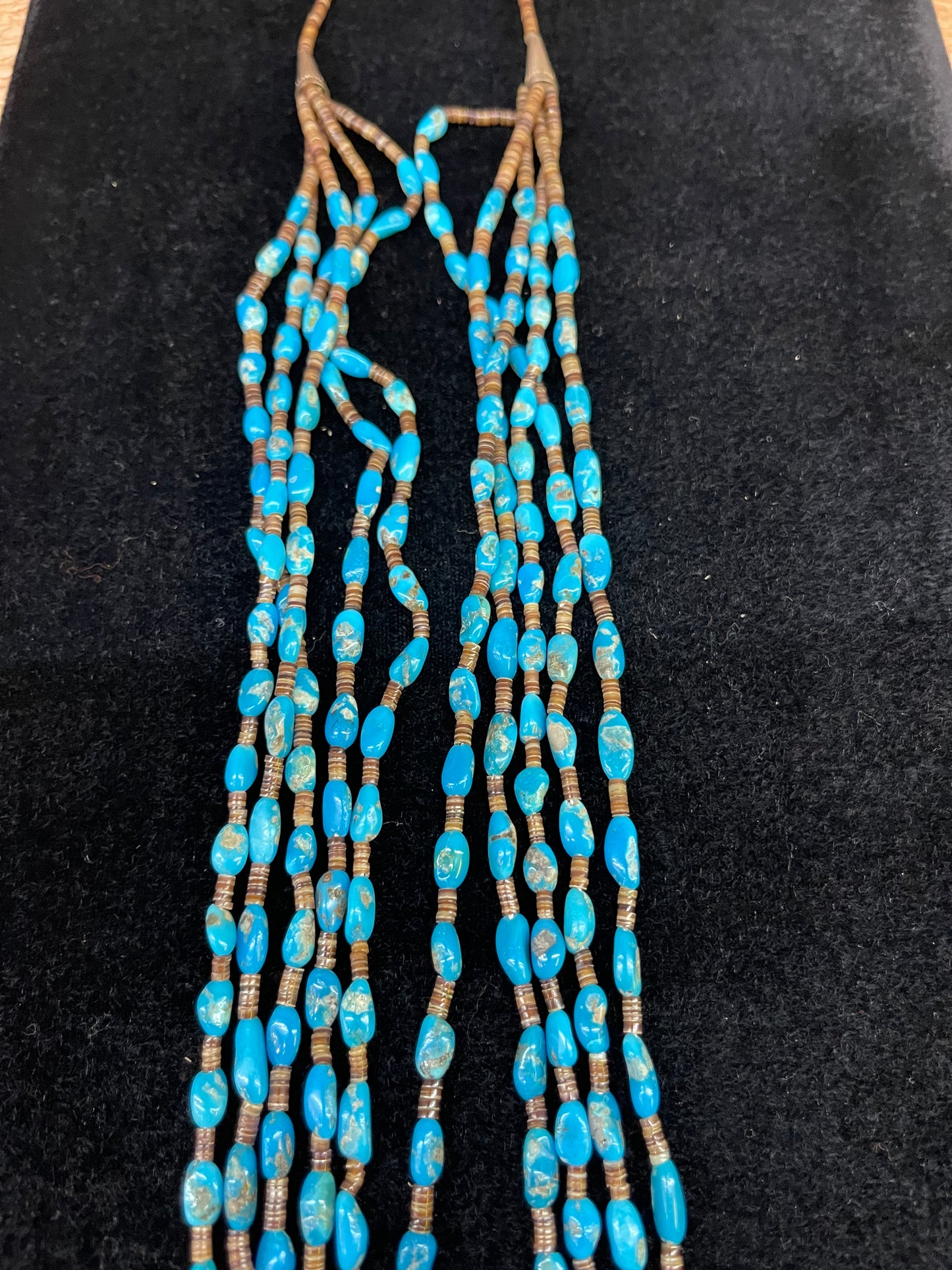 Vintage Kingman Turquoise and Pin Shell Necklace