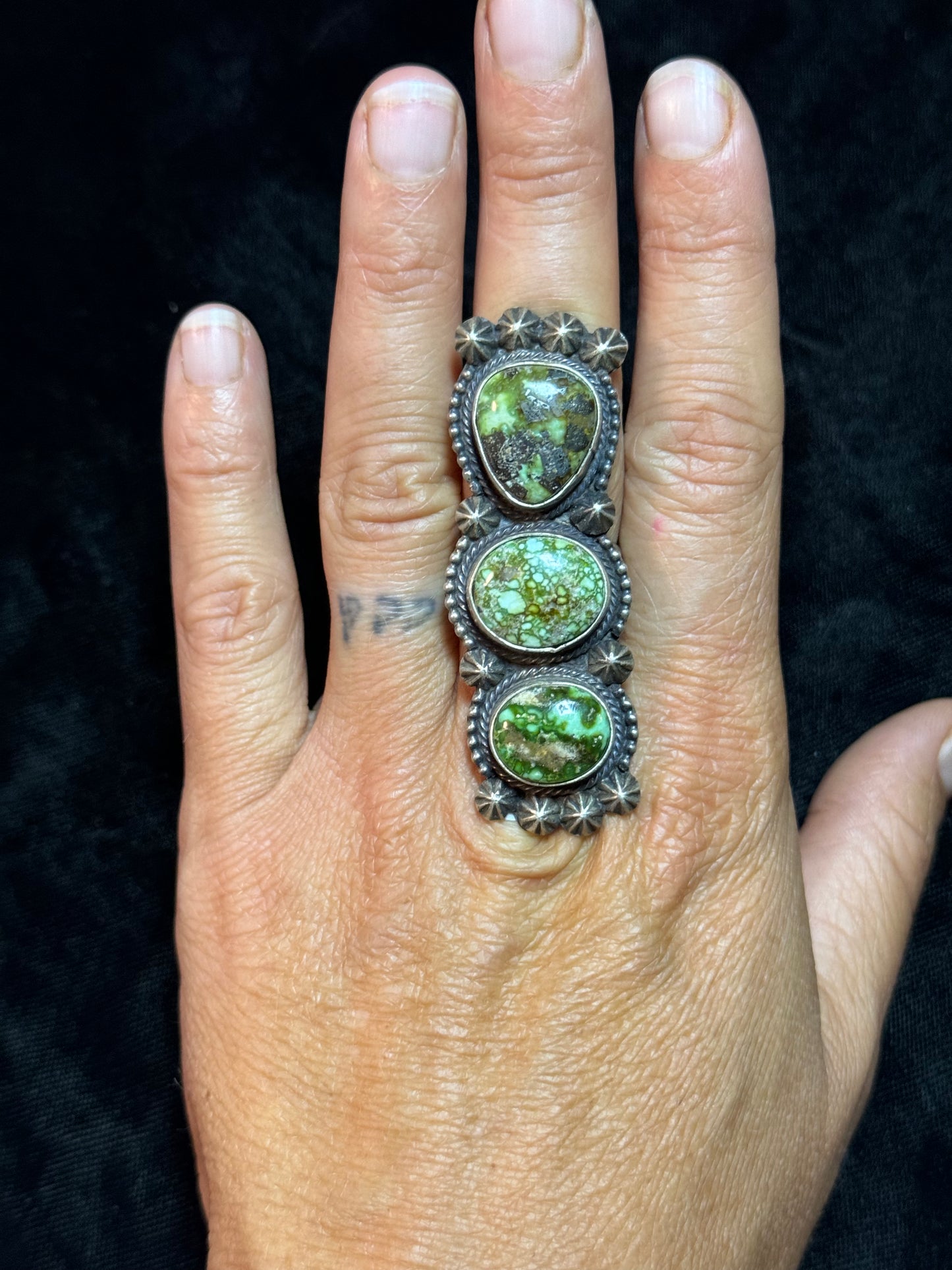 8.5 Sonoran Gold Ring Signed MT, Navajo
