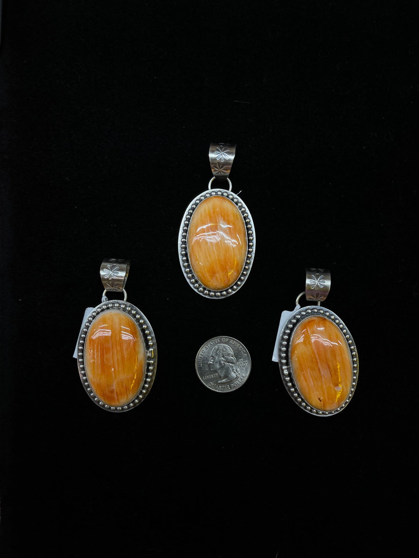 Orange Spiny Oyster Pendant By Calvin Delgarito Navajo