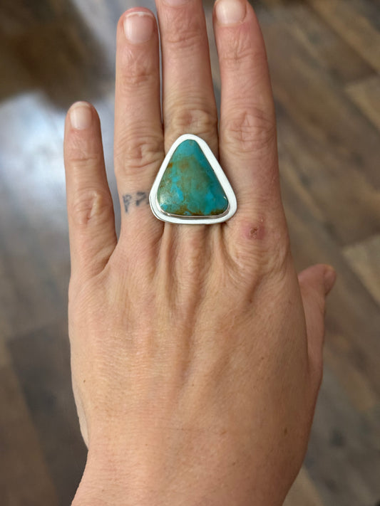 8.0 Royston Turquoise Ring by Marie Jackson, Navajo