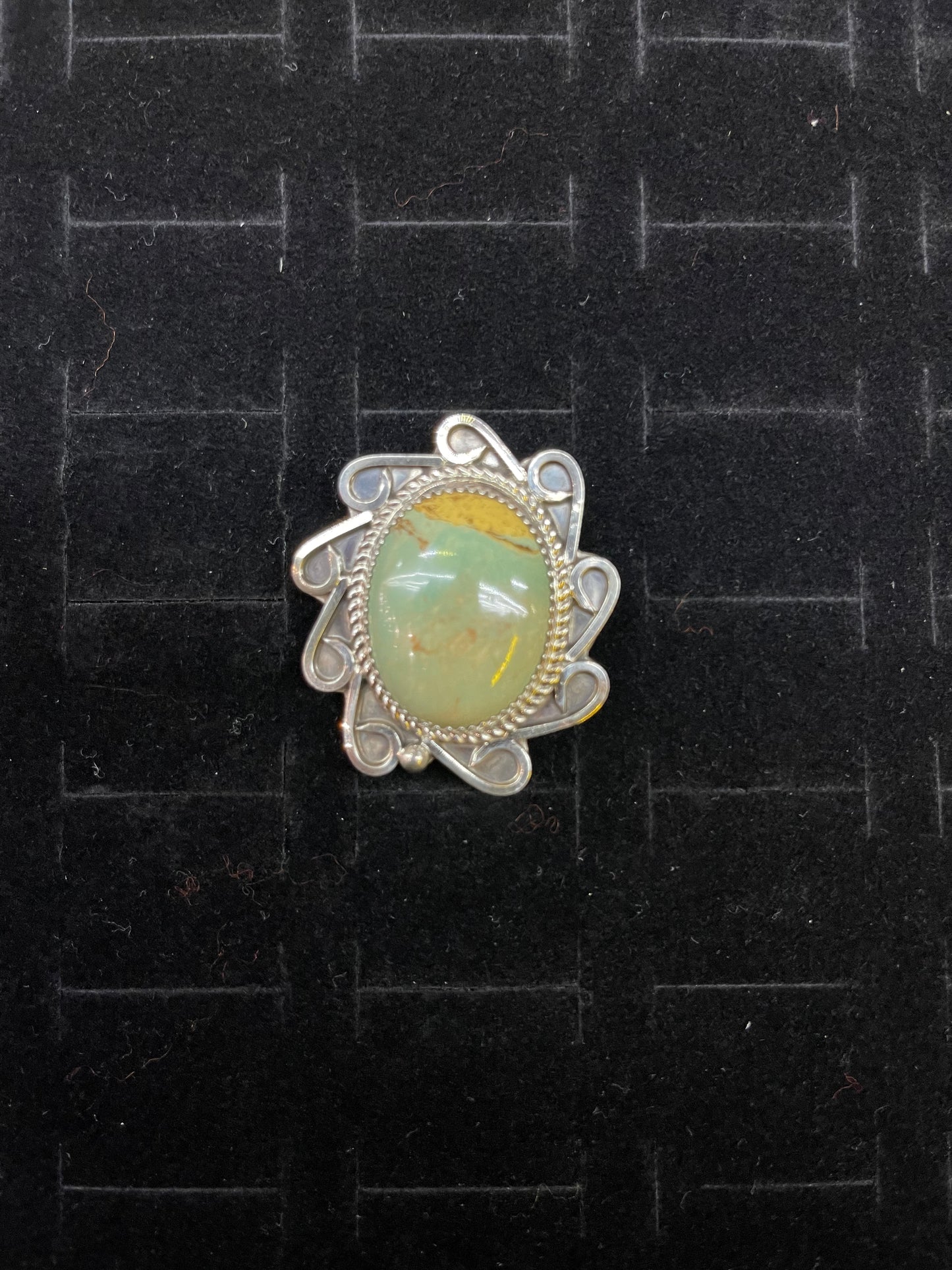 10.0 Emerald Valley Turquoise Ring by DN, Navajo