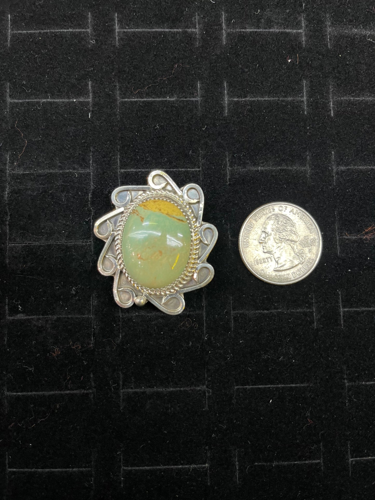 10.0 Emerald Valley Turquoise Ring by DN, Navajo