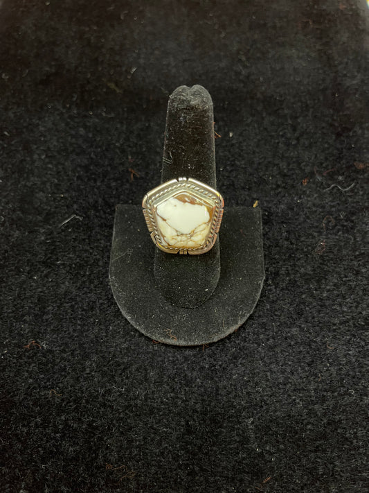 Wild Horse Hexagon Ring By D.Skeets Navajo