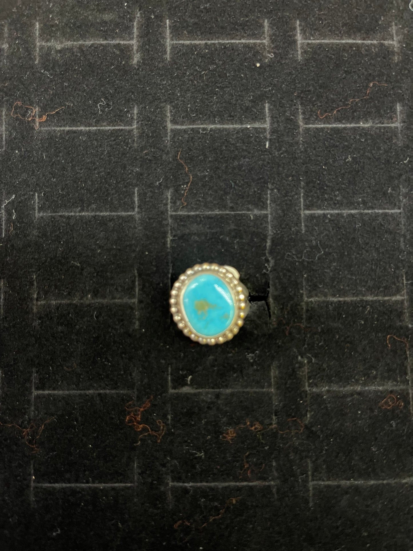 Kingman Turquoise Circle Ring By P.Skeets Navajo