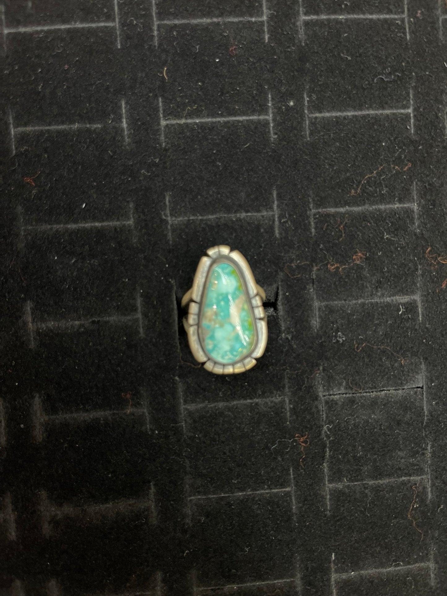 Sonoran Rose Turquoise Teardrop Ring By Merle House Navajo