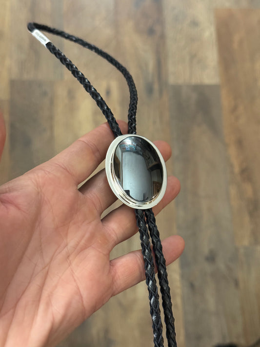 Hematite Bolo Tie by Marie Jackson, Navajo