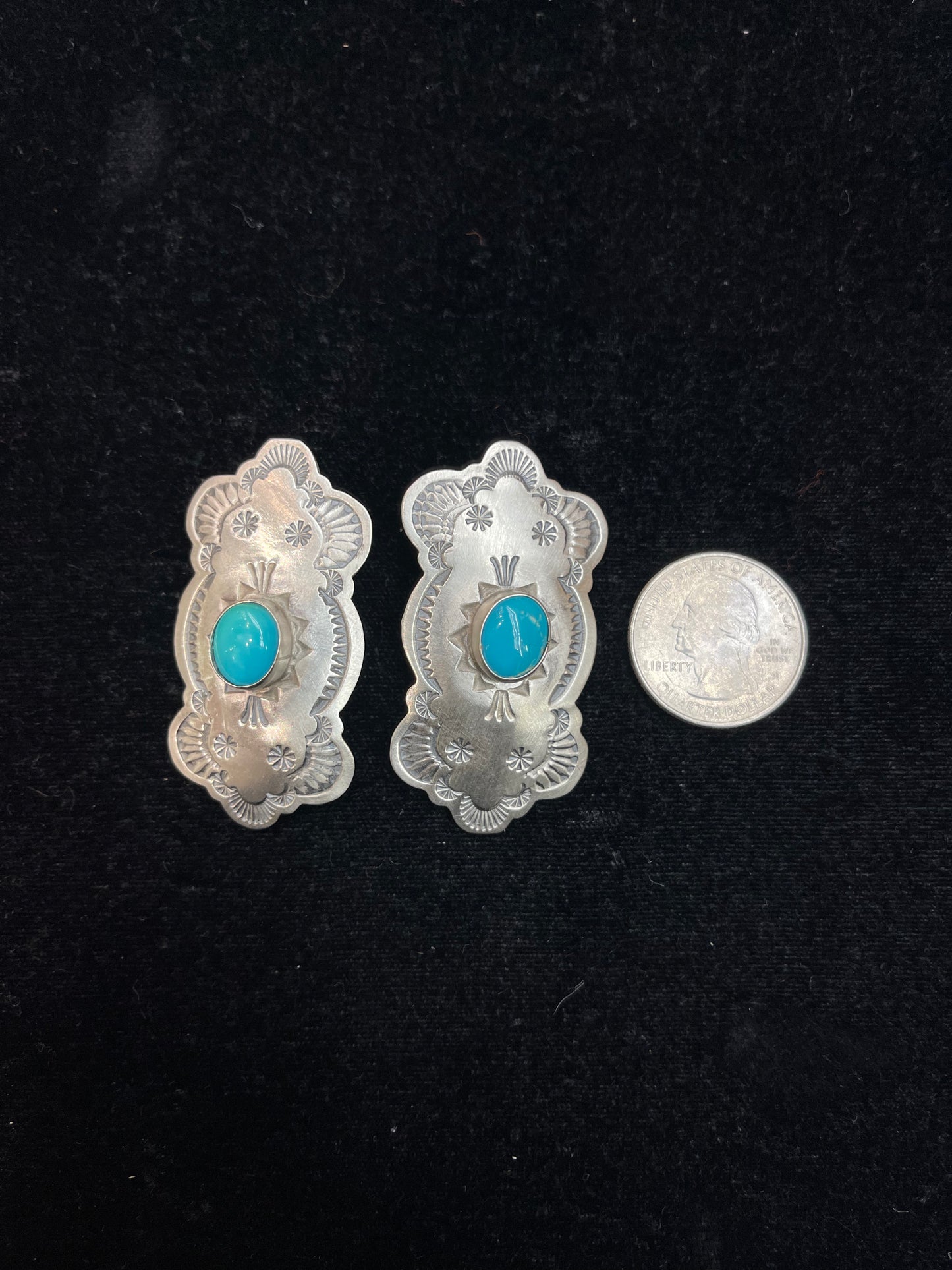 Kingman Turquoise Post Earrings by Jeff Largo