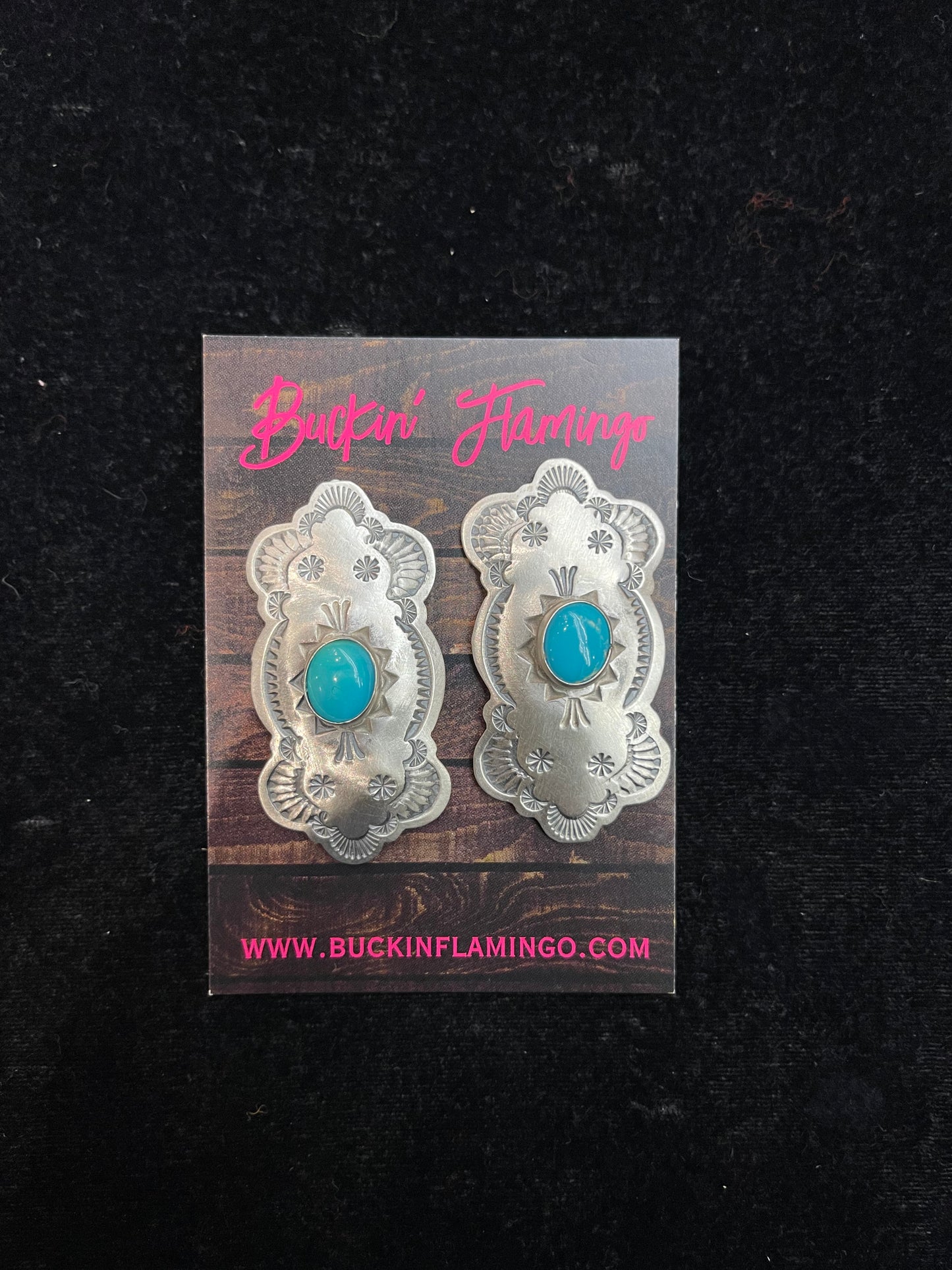 Kingman Turquoise Post Earrings by Jeff Largo