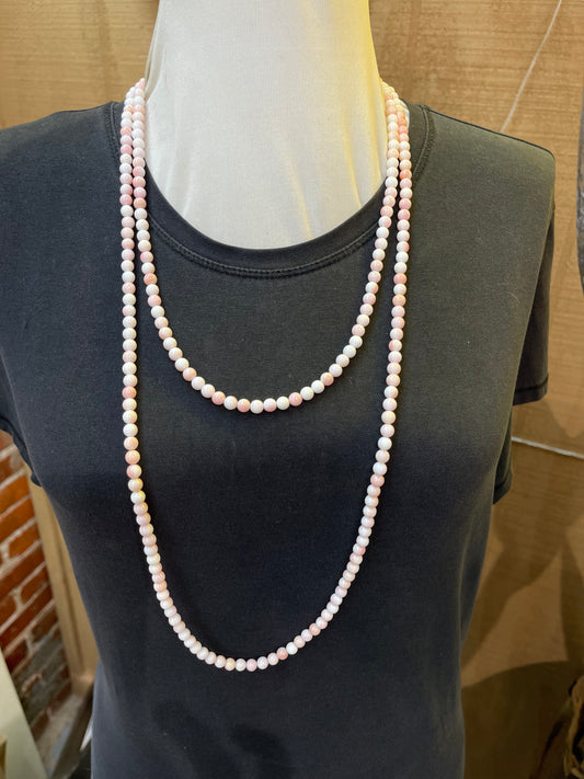 Pink Conch Shell 6mm 2 Strands 24" & 36" Necklace