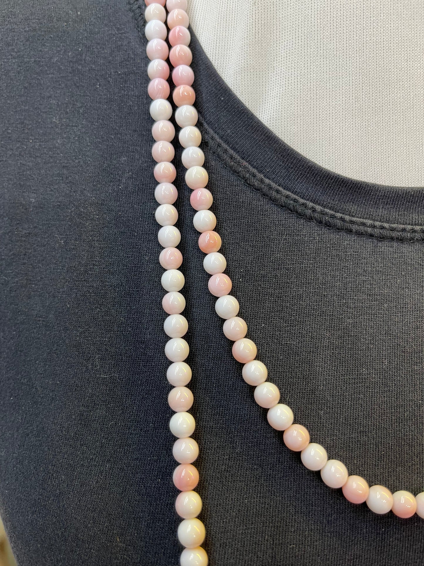 Pink Conch Shell 6mm 2 Strands 24" & 36" Necklace