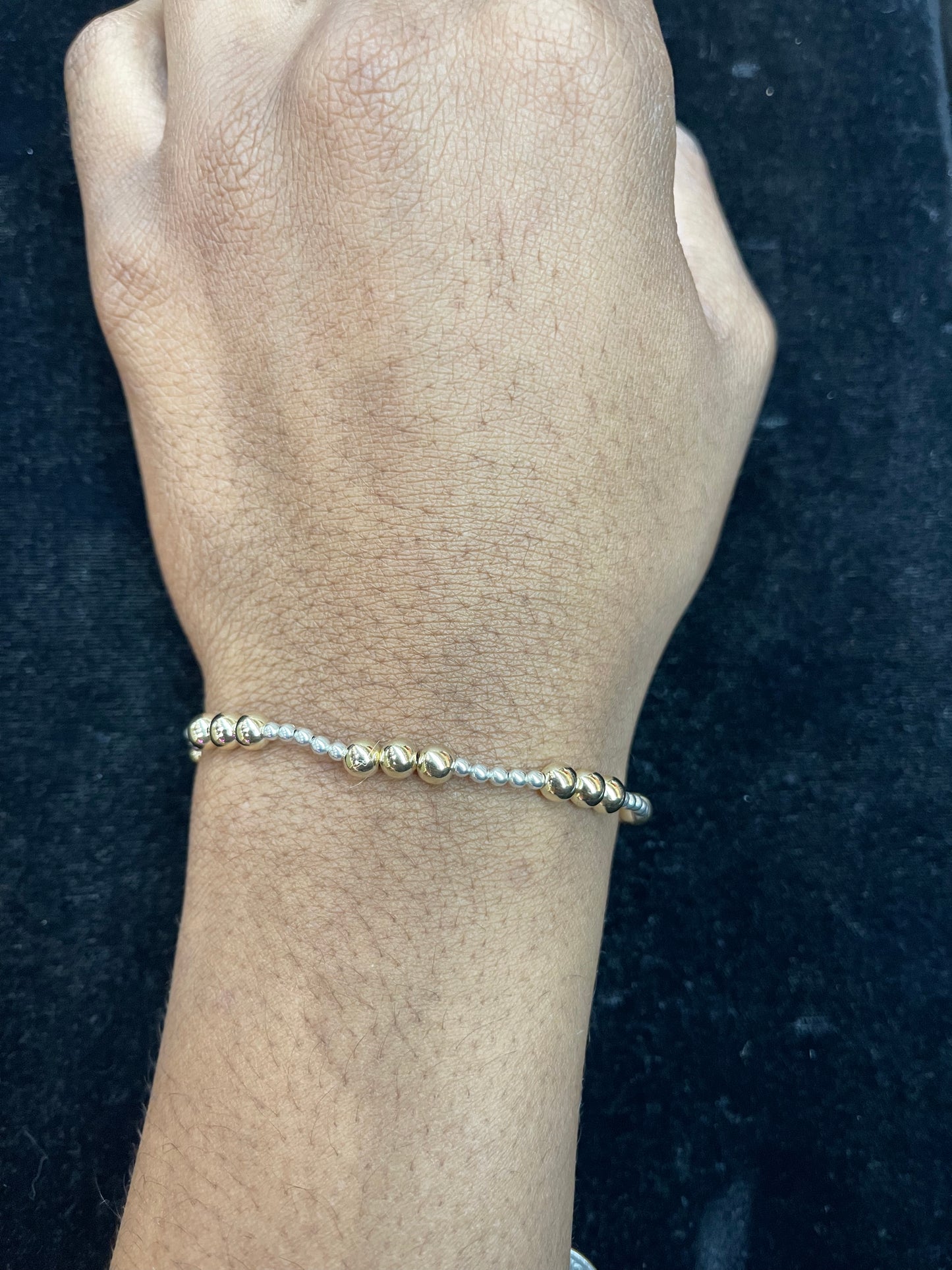 Silver and 14k Gold Filled Bead Bracelet