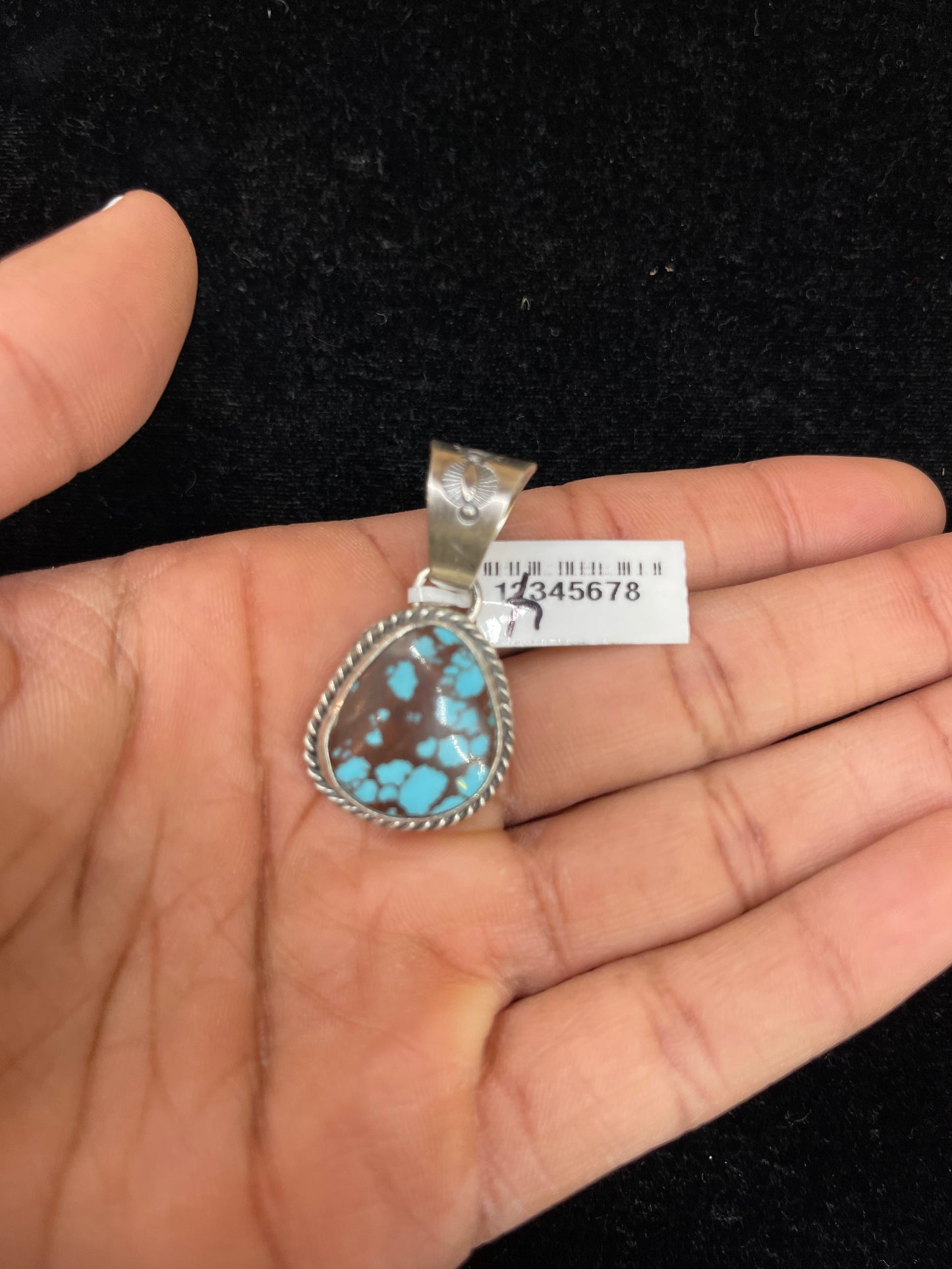 Egyptian Turquoise Pendant by John Nelson, Navajo