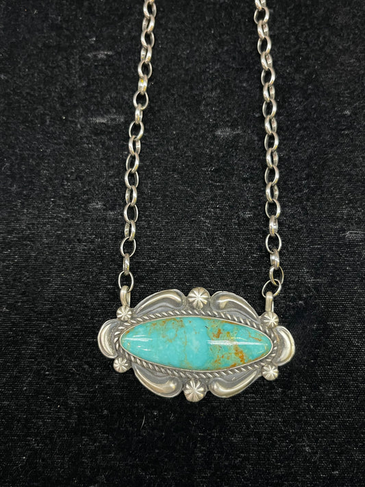 Kingman Turquoise Necklace by Jeff James Navajo