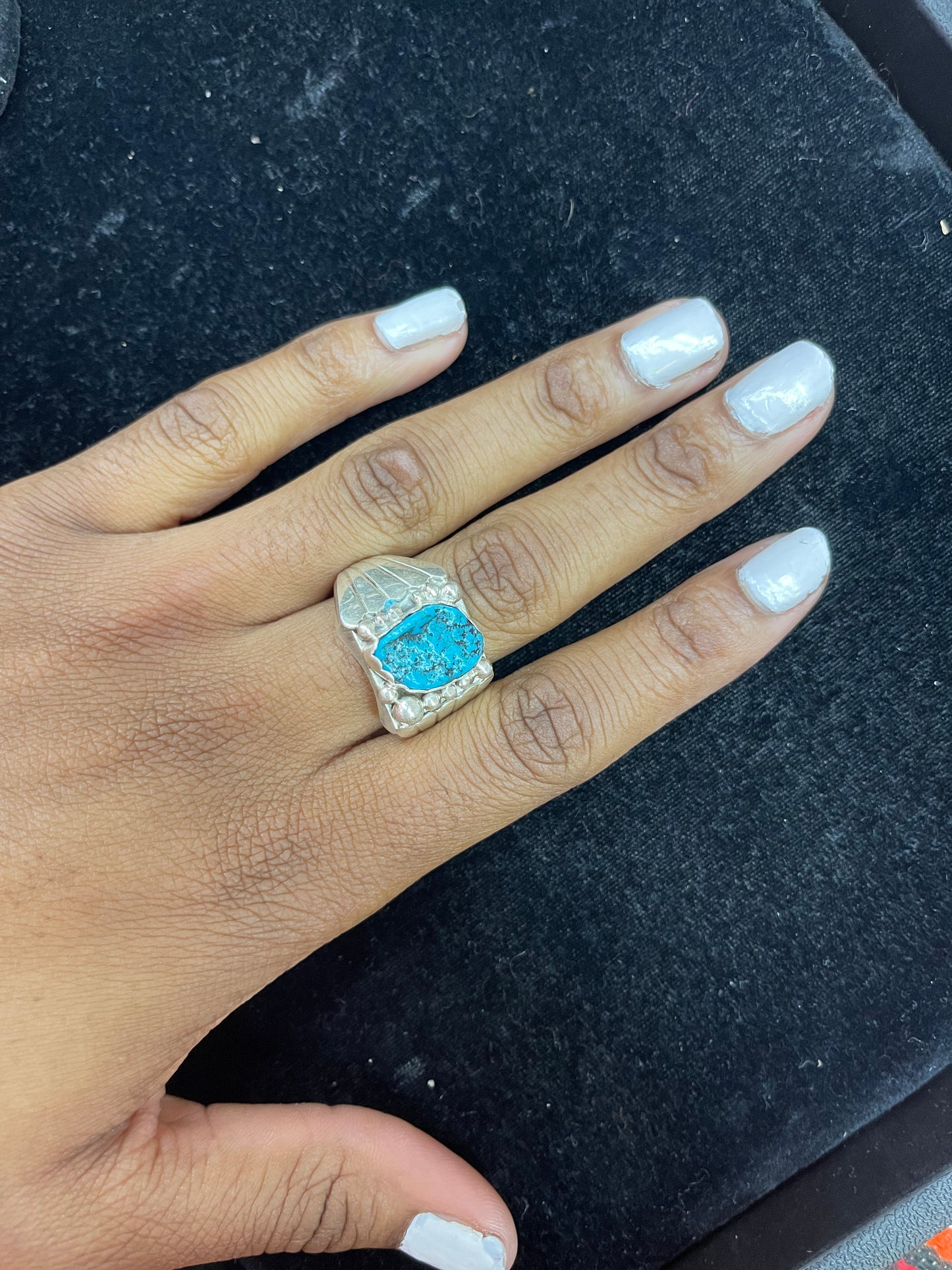 12.0 Natural Sleeping Beauty Turquoise Ring