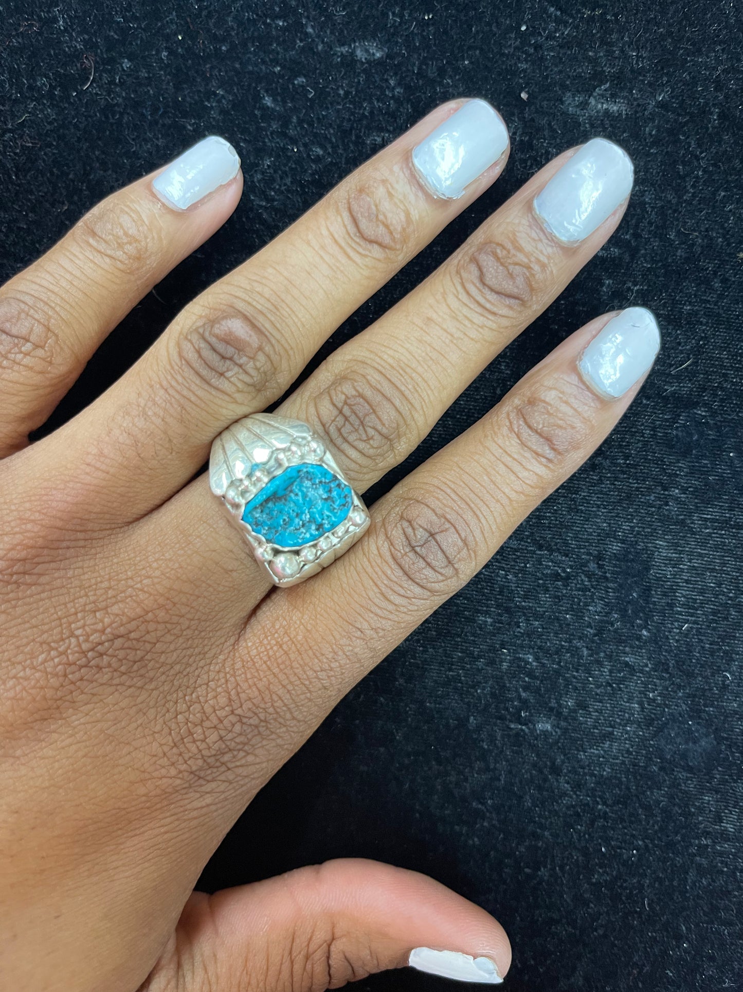 12.0 Natural Sleeping Beauty Turquoise Ring