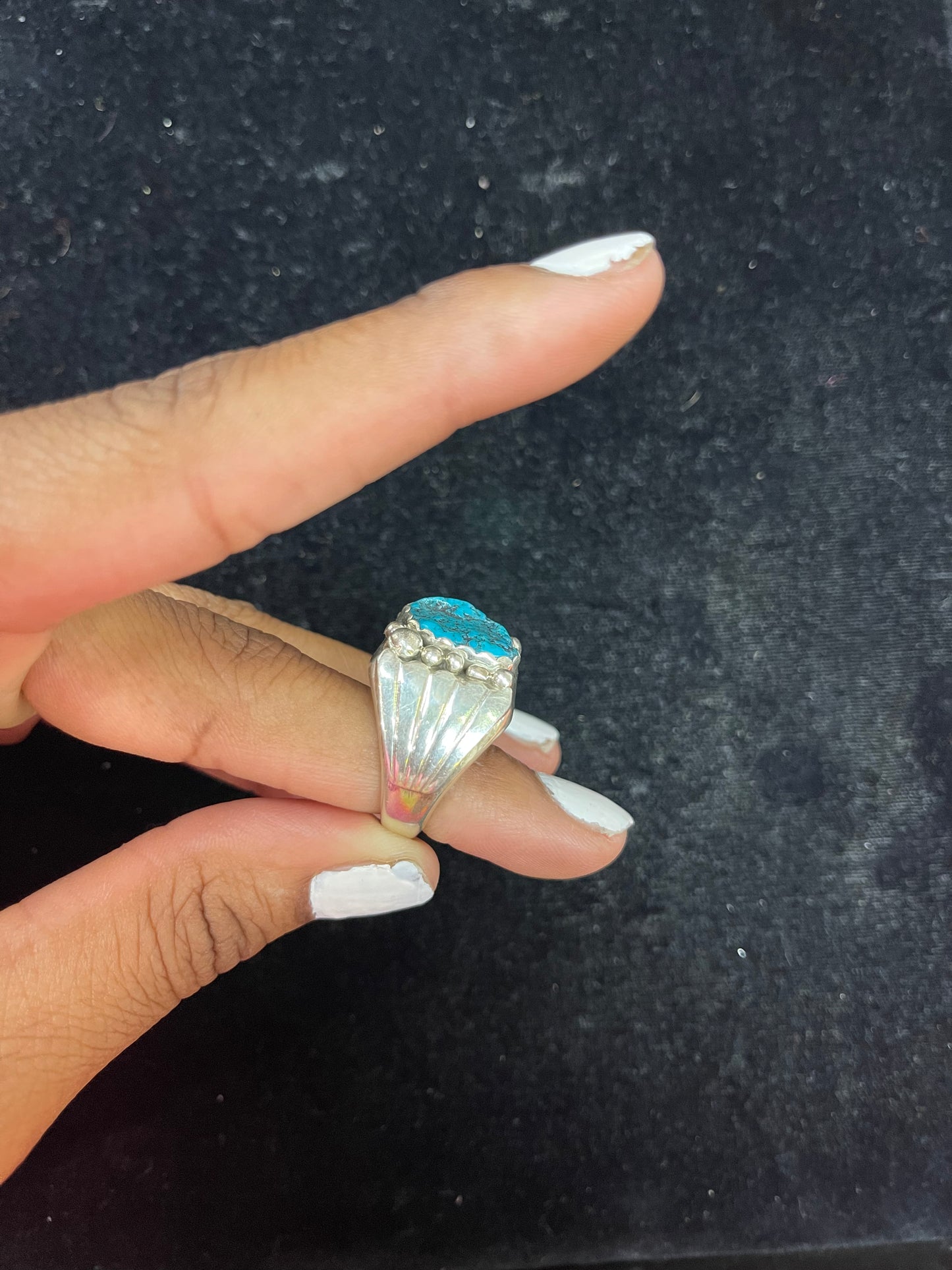 12.0 Natural Sleeping Beauty Turquoise Ring