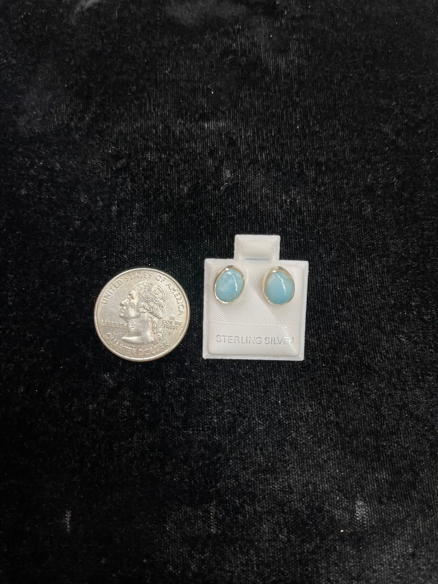 Larimar Oval 7 mm Post Earrings