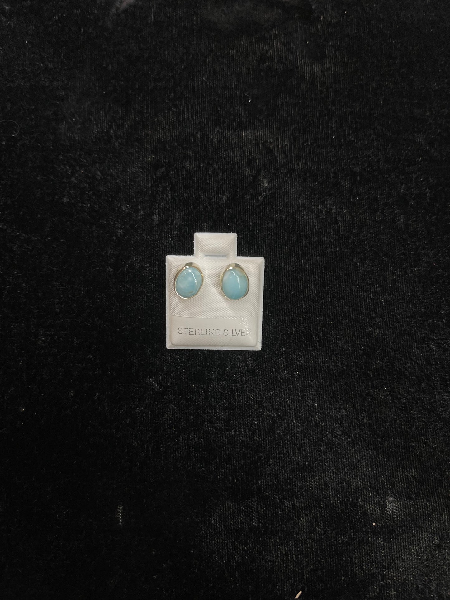Larimar Oval 7 mm Post Earrings