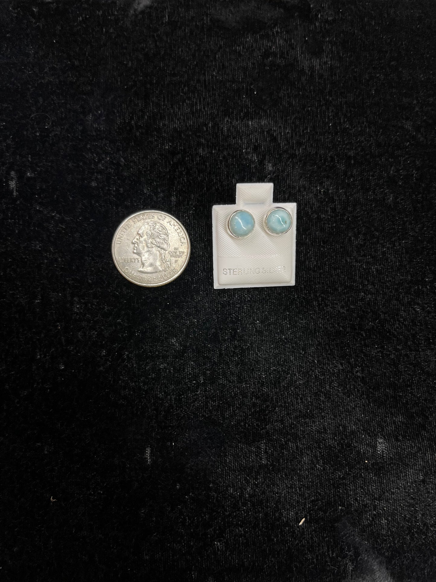 Larimar 7.5 mm Circle Post Earrings