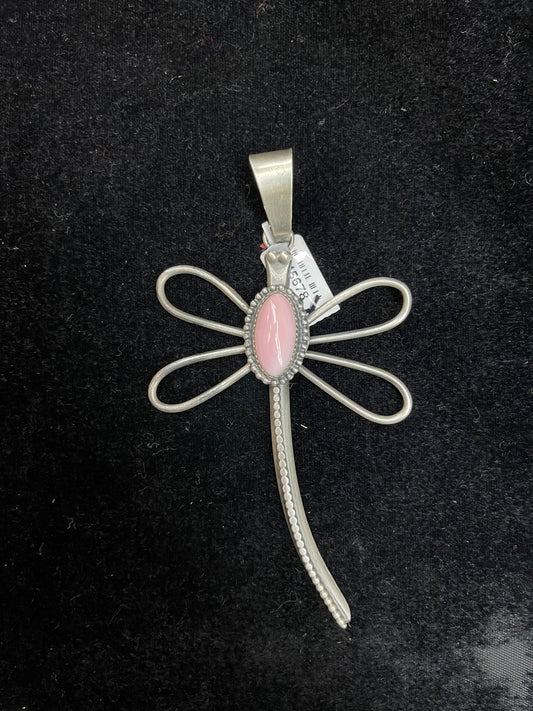 Pink Conch Shell Dragonfly Pendants Navajo