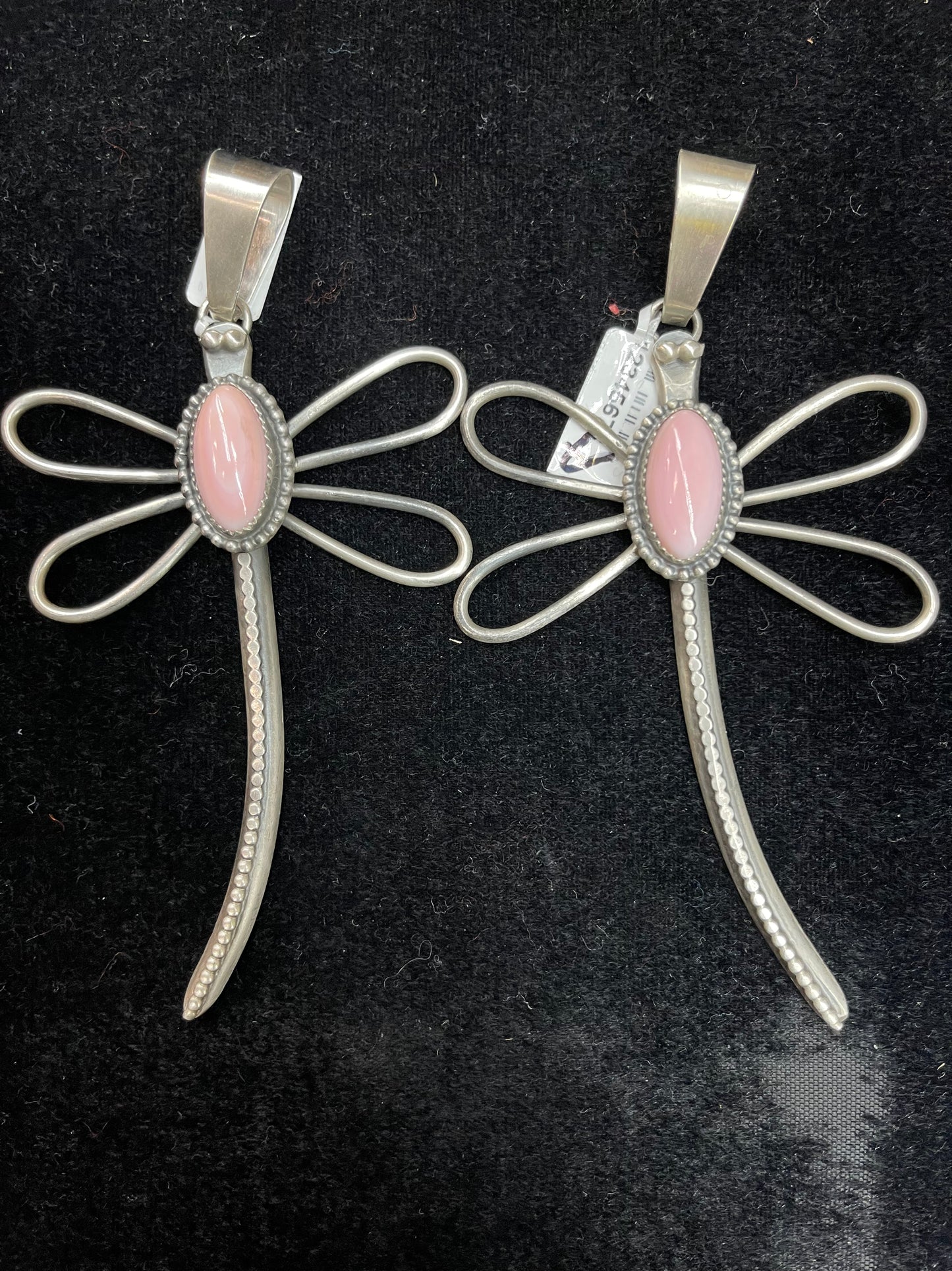 Pink Conch Shell Dragonfly Pendants Navajo