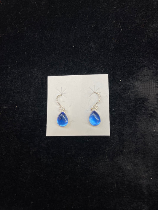 Blue Topaz Teardrop Hook Earrings