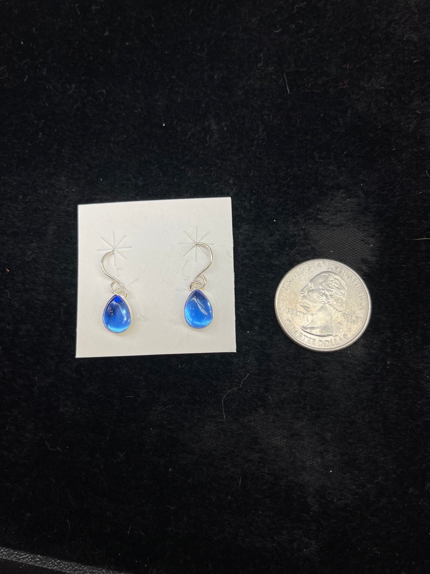 Blue Topaz Teardrop Hook Earrings