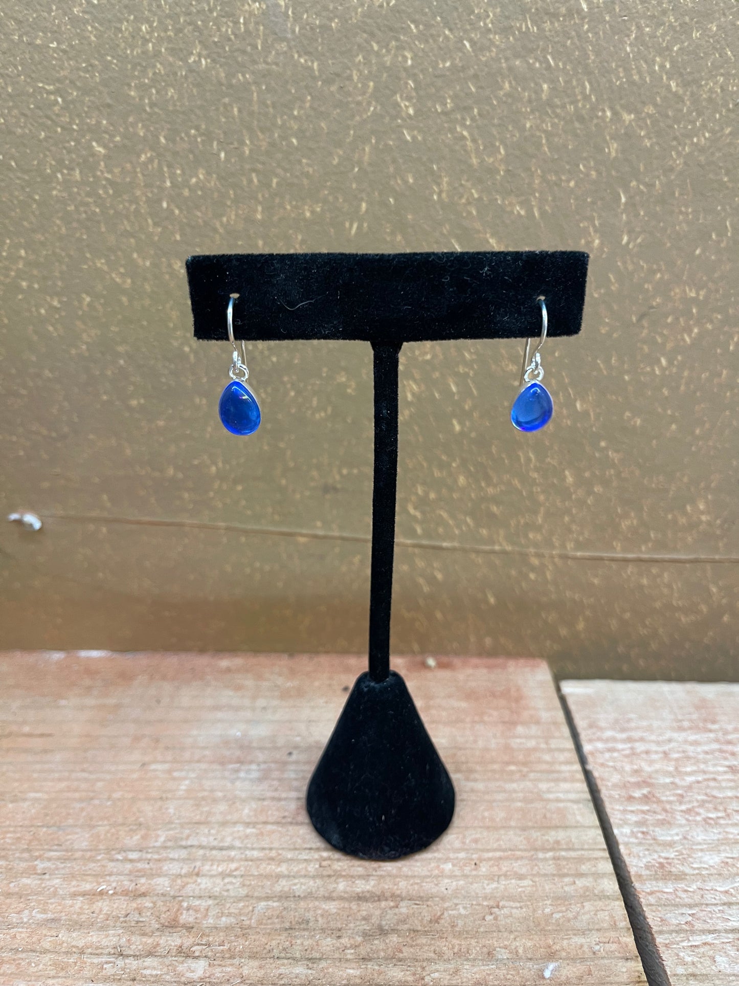 Blue Topaz Teardrop Hook Earrings
