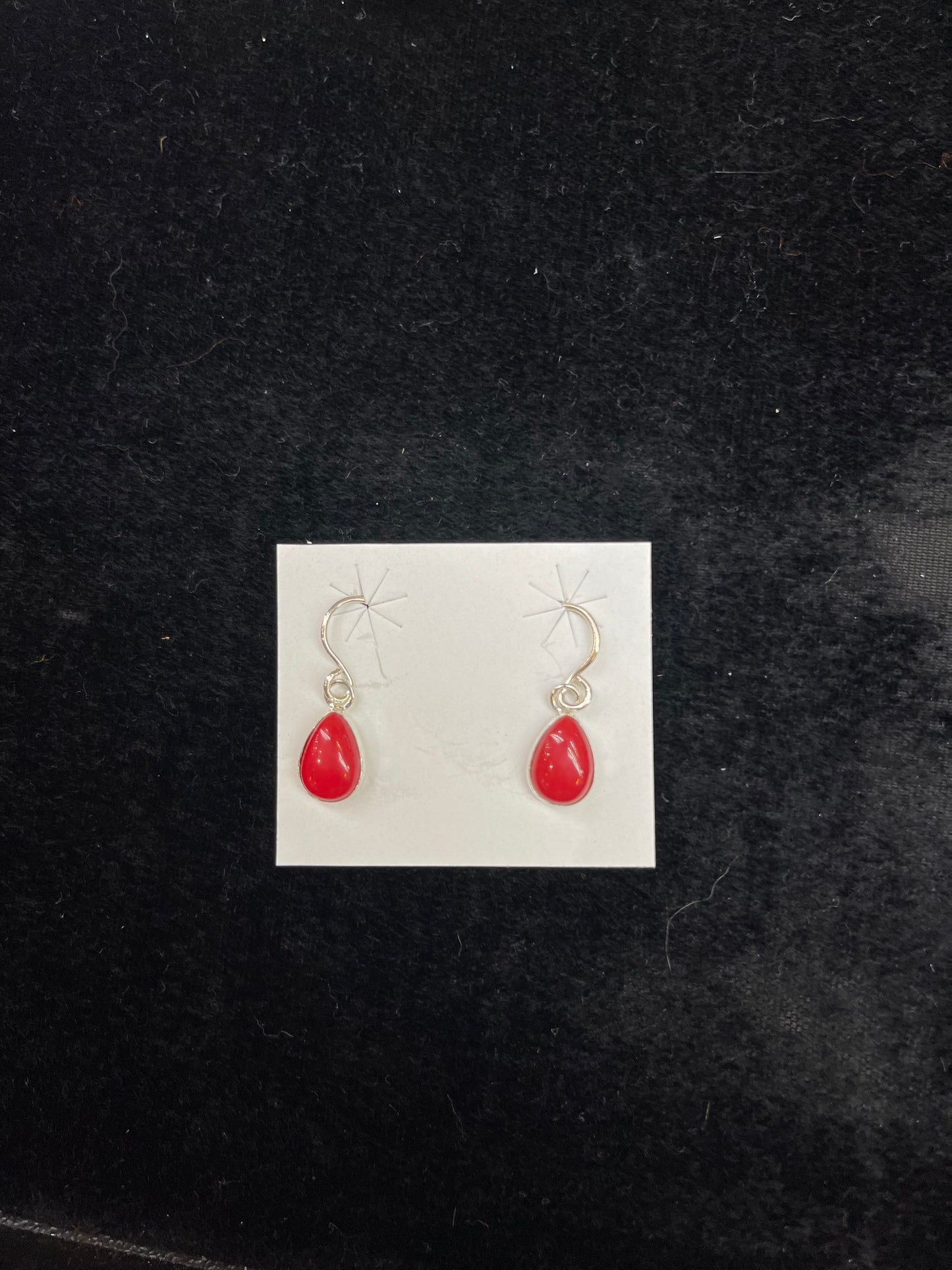 Red Coral Teardrop Earrings