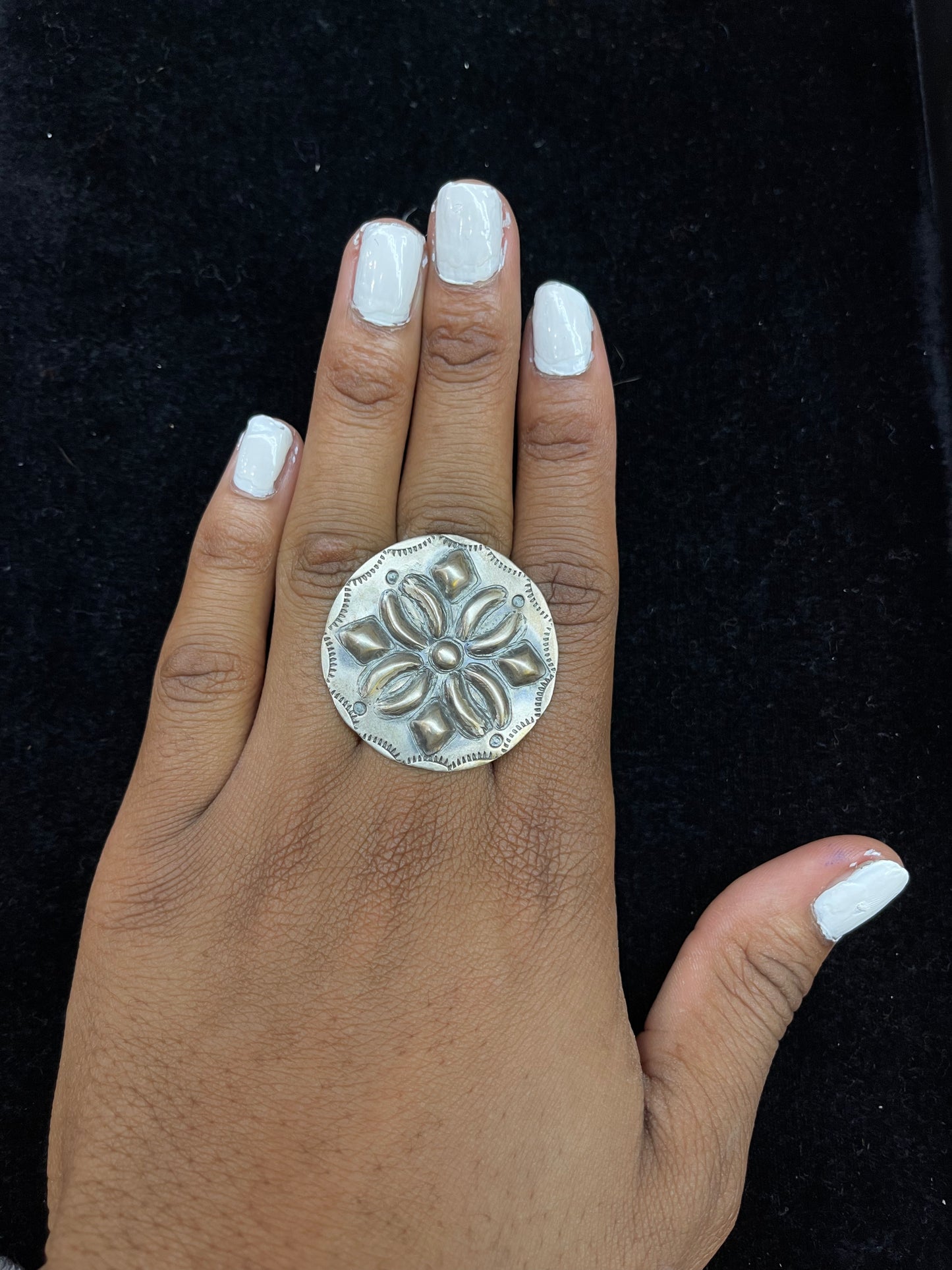 9.0 Concho Ring by Tahe,  L Navajo