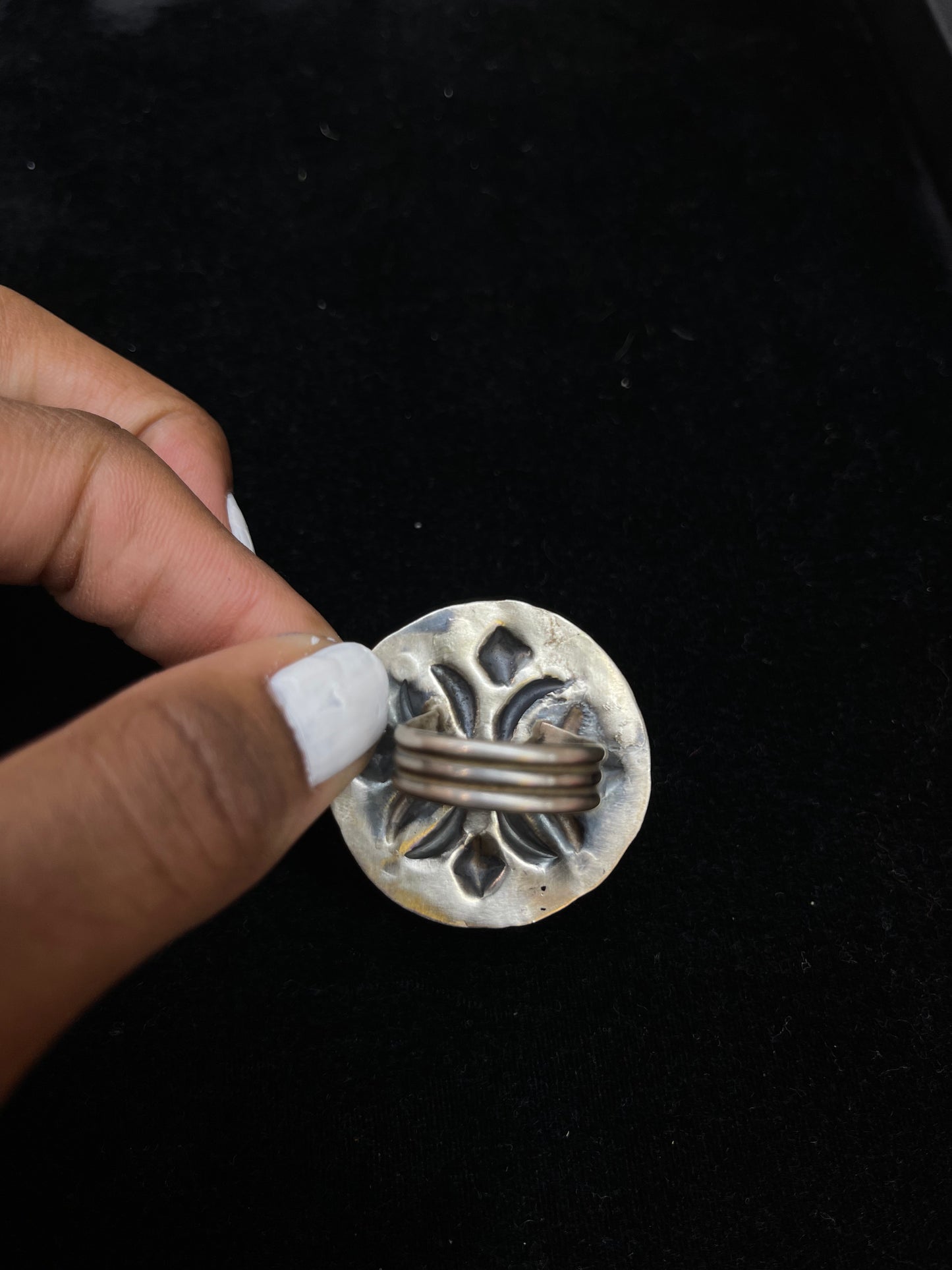 9.0 Concho Ring by Tahe,  L Navajo